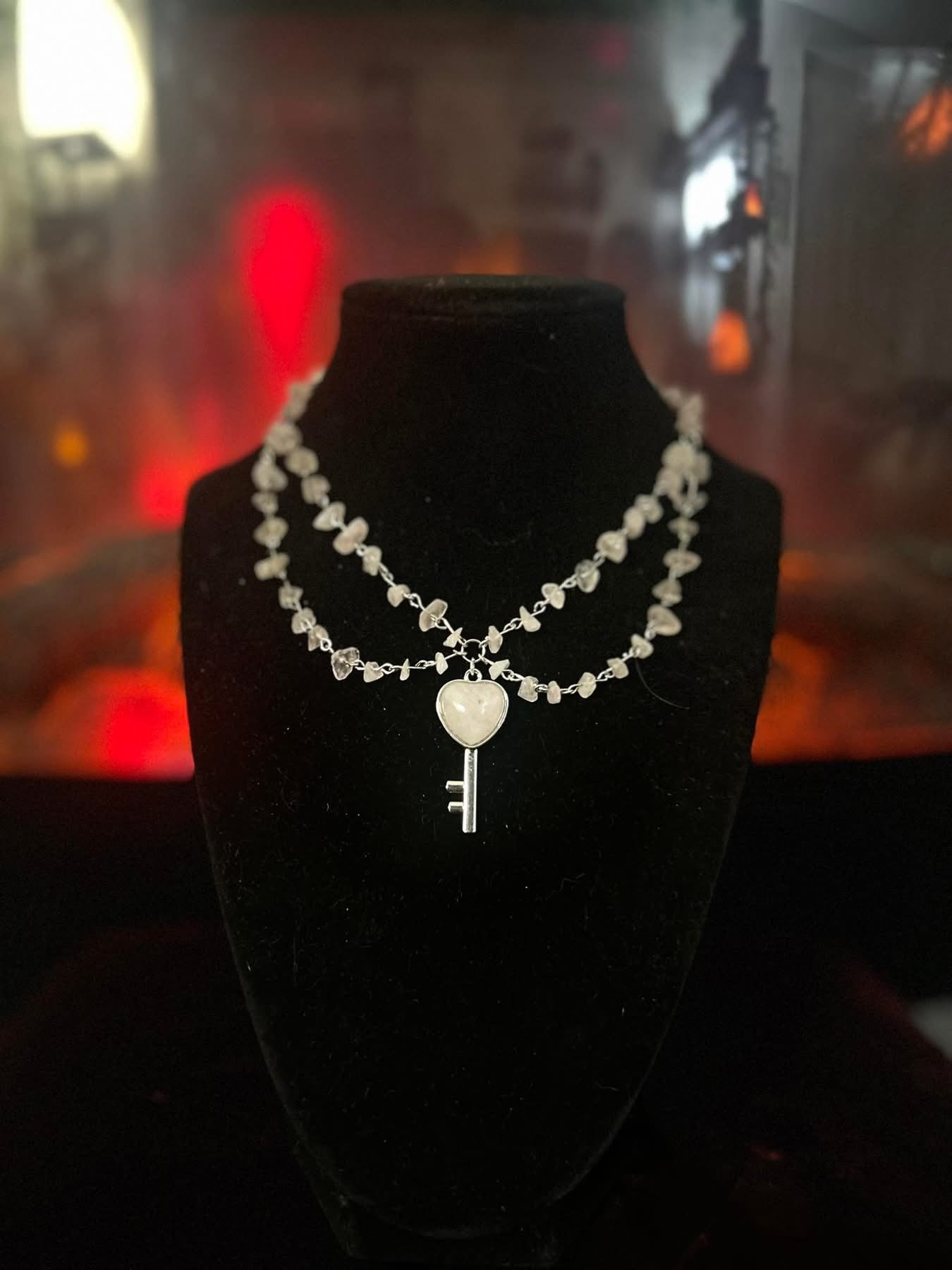 Handmade Silver Rose Quartz Heart Necklace!!!