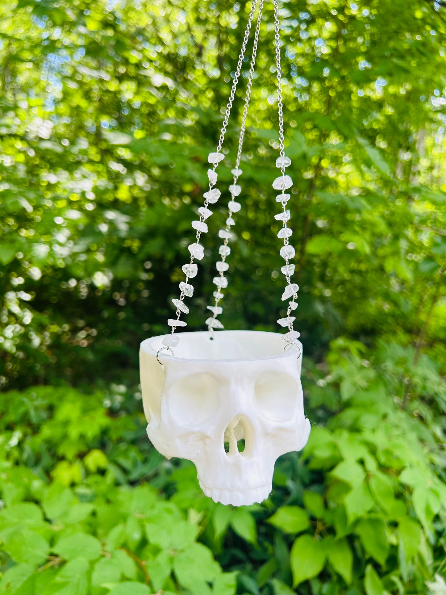 3d Printed Gemstone Hanging Skull Planters (small)