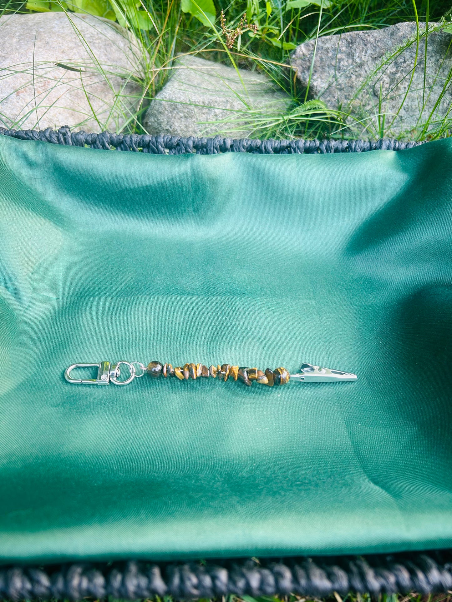 Handmade Gemstone Roach/Card Clip Key Chain!