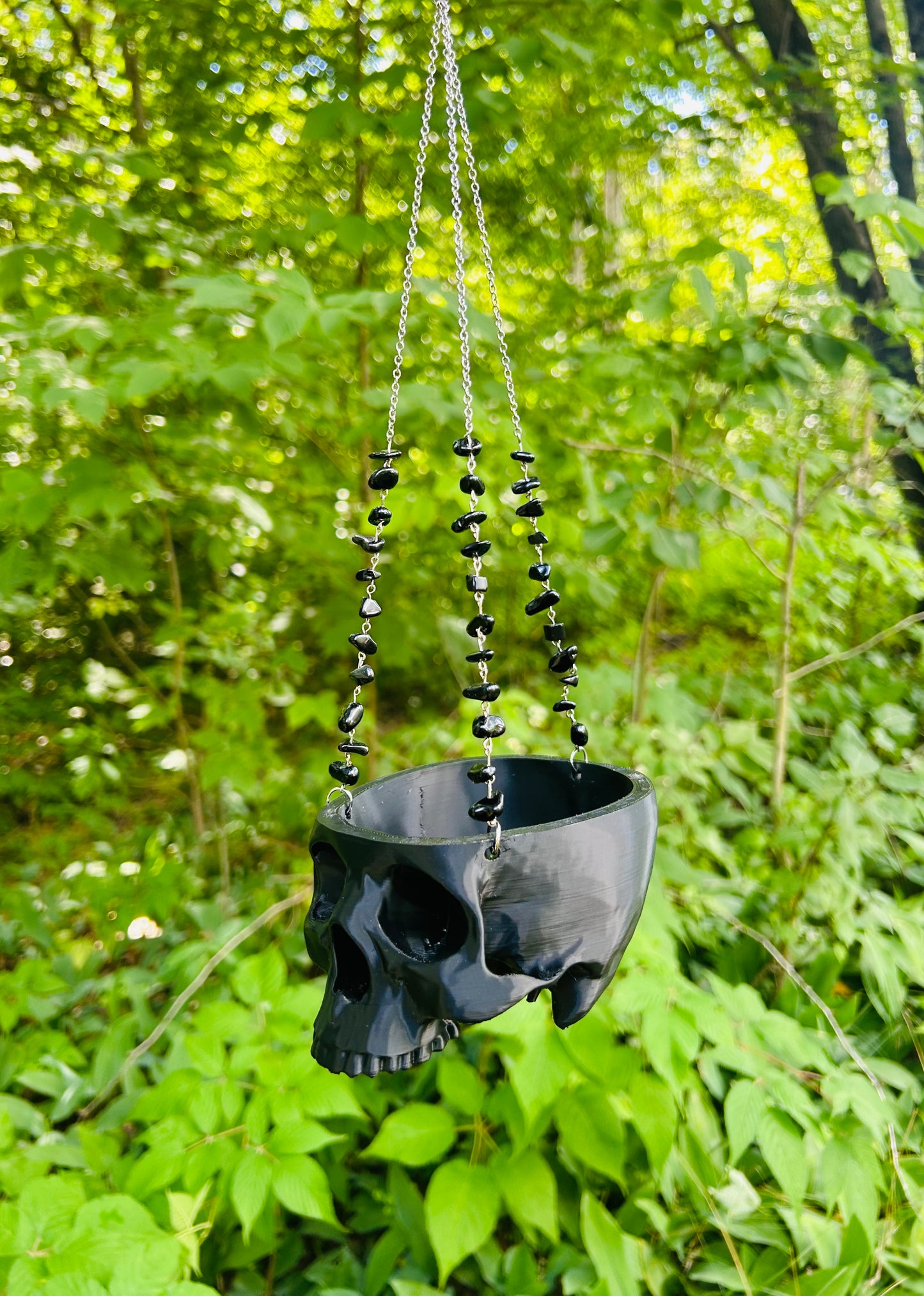 3d Printed Gemstone Hanging Skull Planters (small)