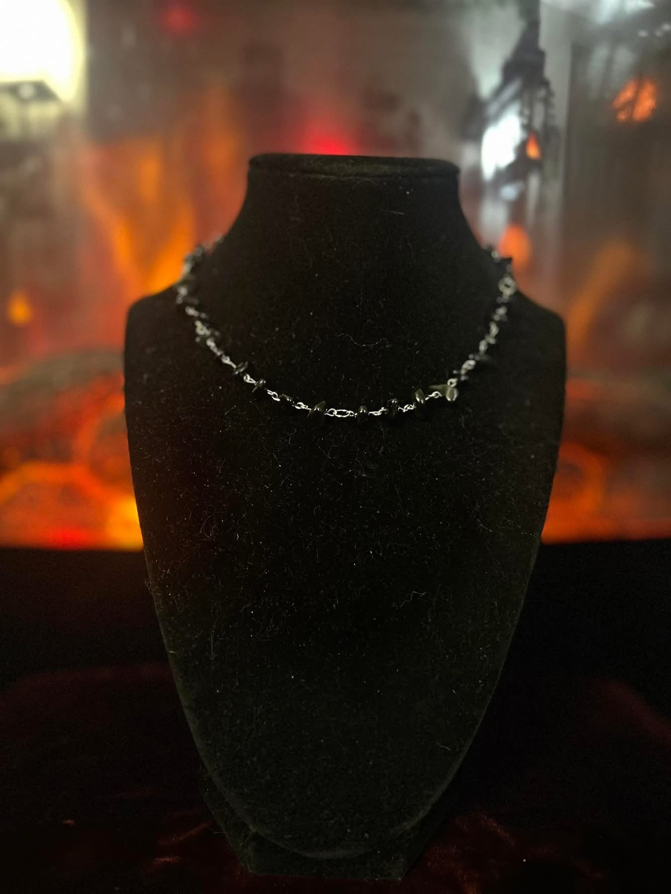 Handmade Silver Black Obsidian Necklace!!!