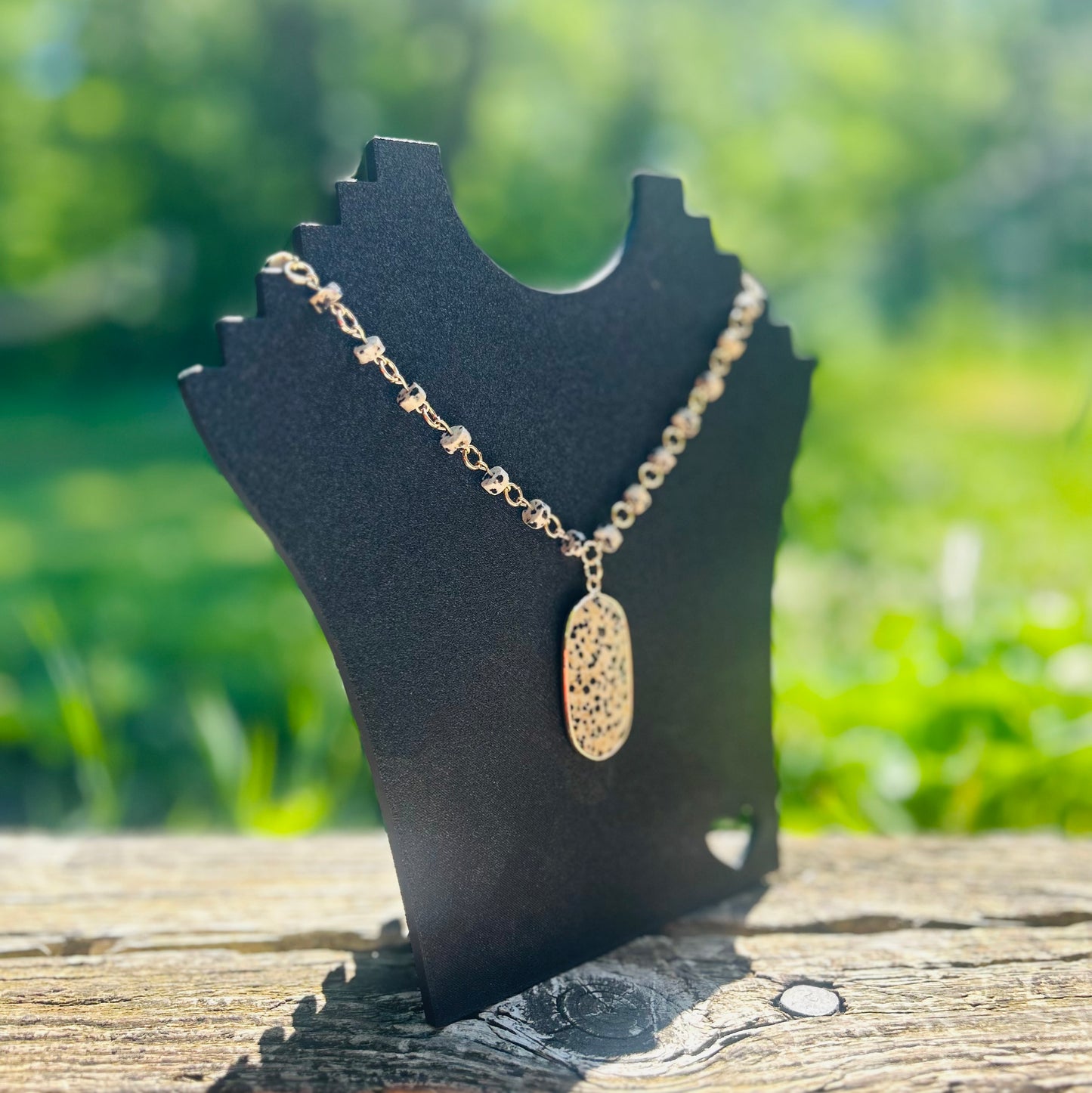 Golden Dalmatian Jasper Necklace!