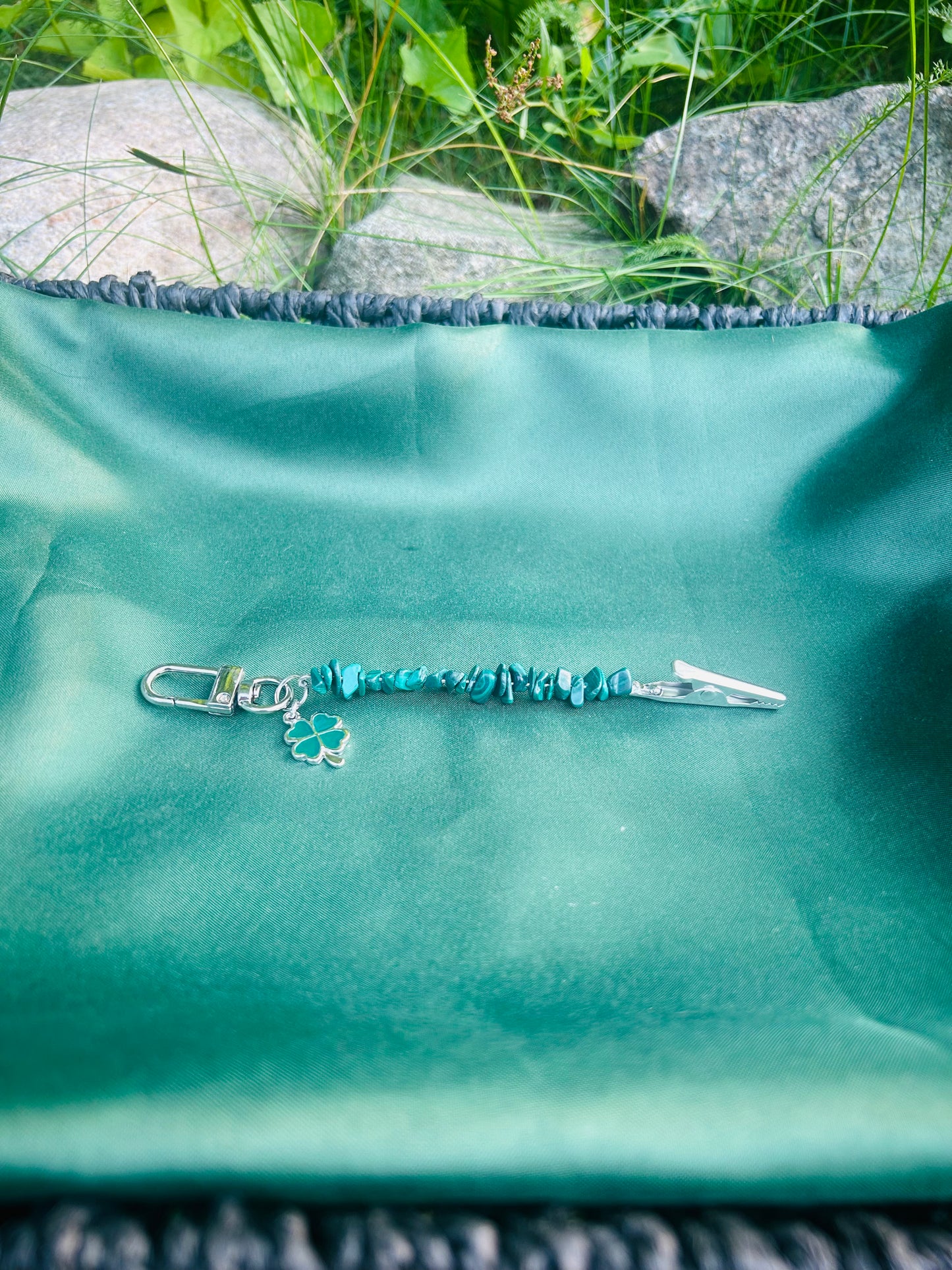 Handmade Gemstone Roach/Card Clip Key Chain!