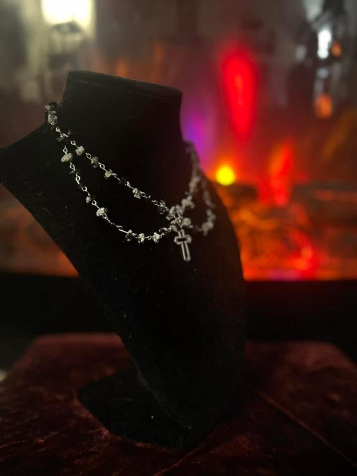 Handmade Silver Snowflake Obsidian Necklace!!!