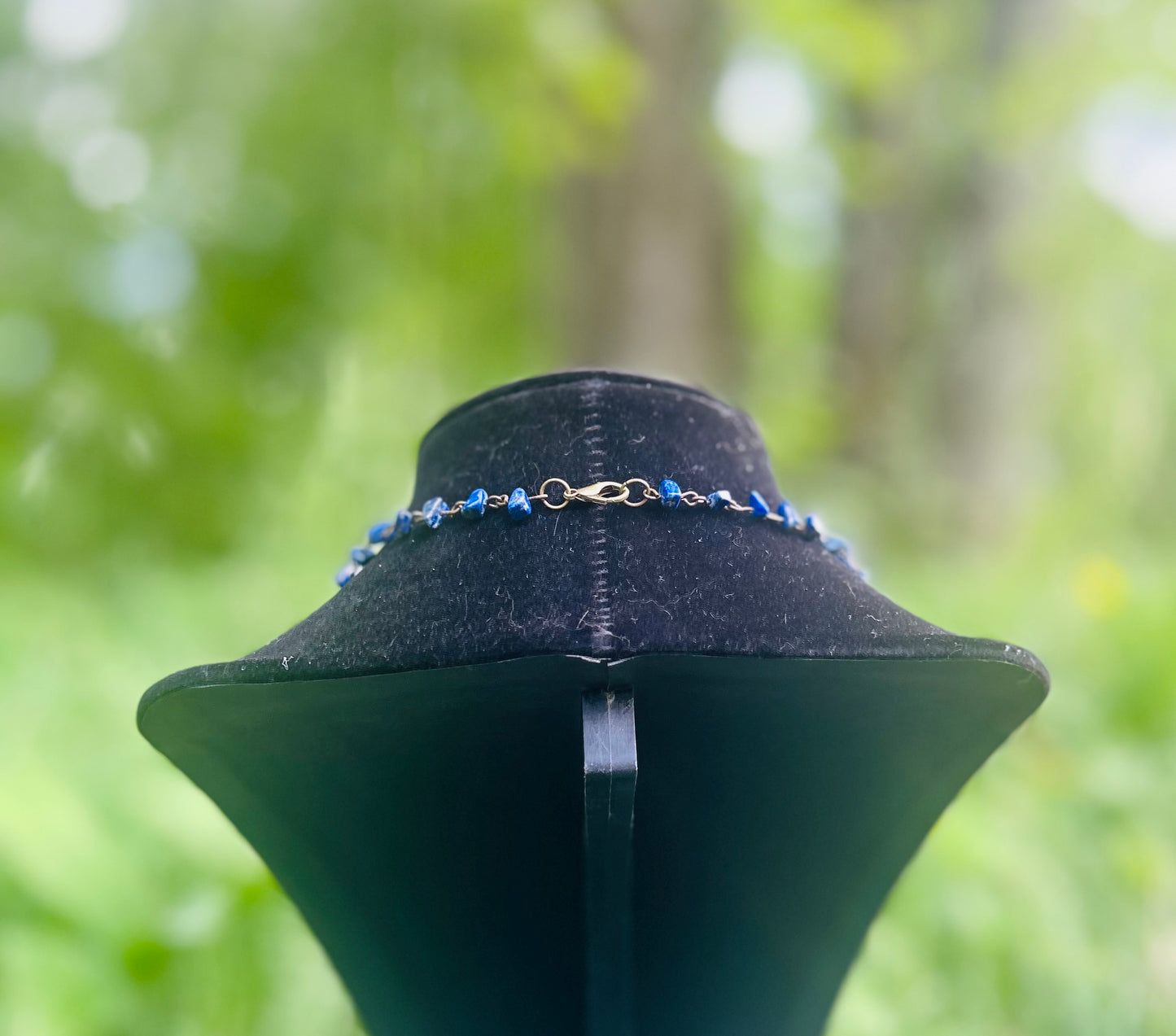 Handmade Brass Lapis Lazuli Moon Necklace!!!