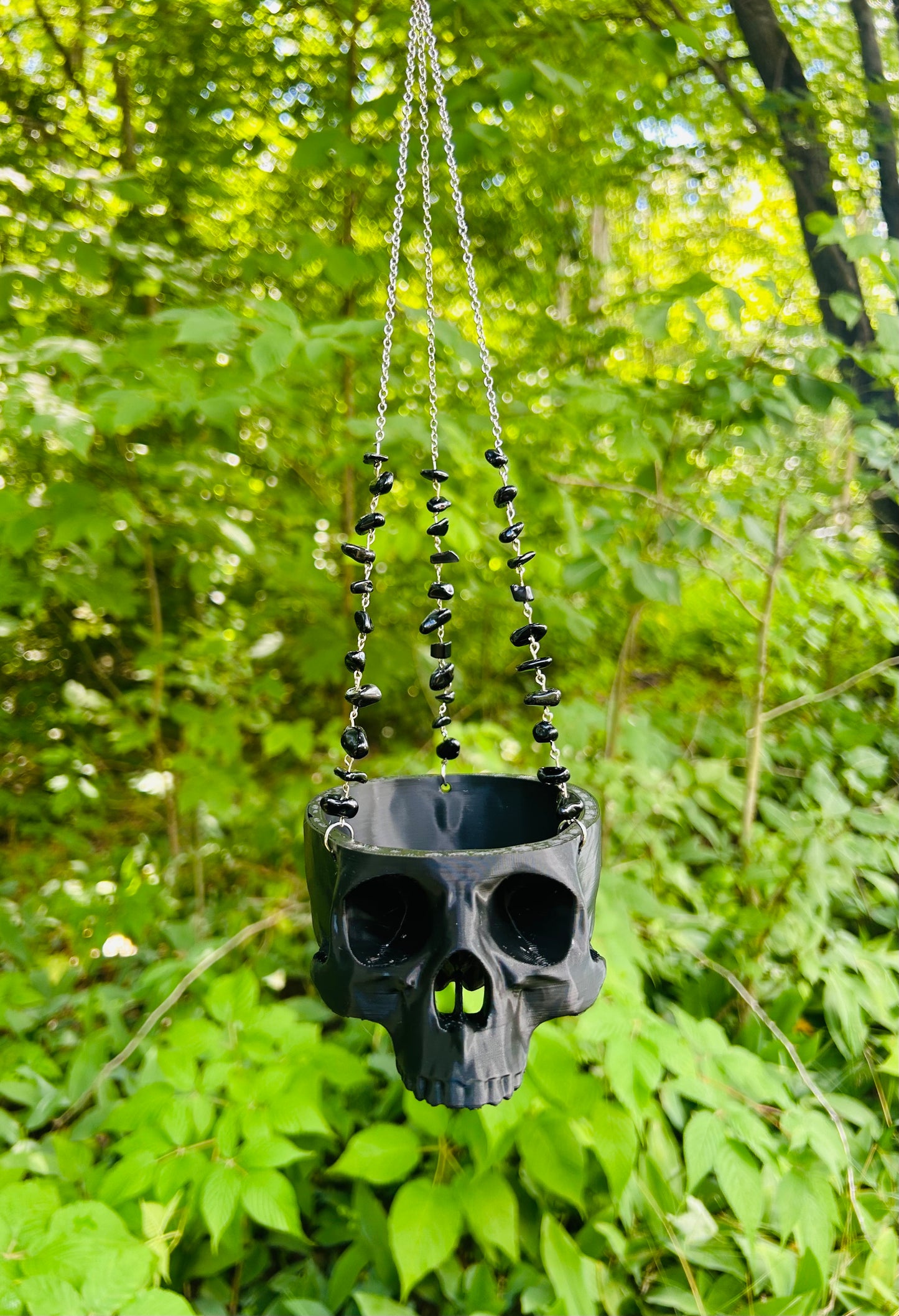 3d Printed Gemstone Hanging Skull Planters (small)