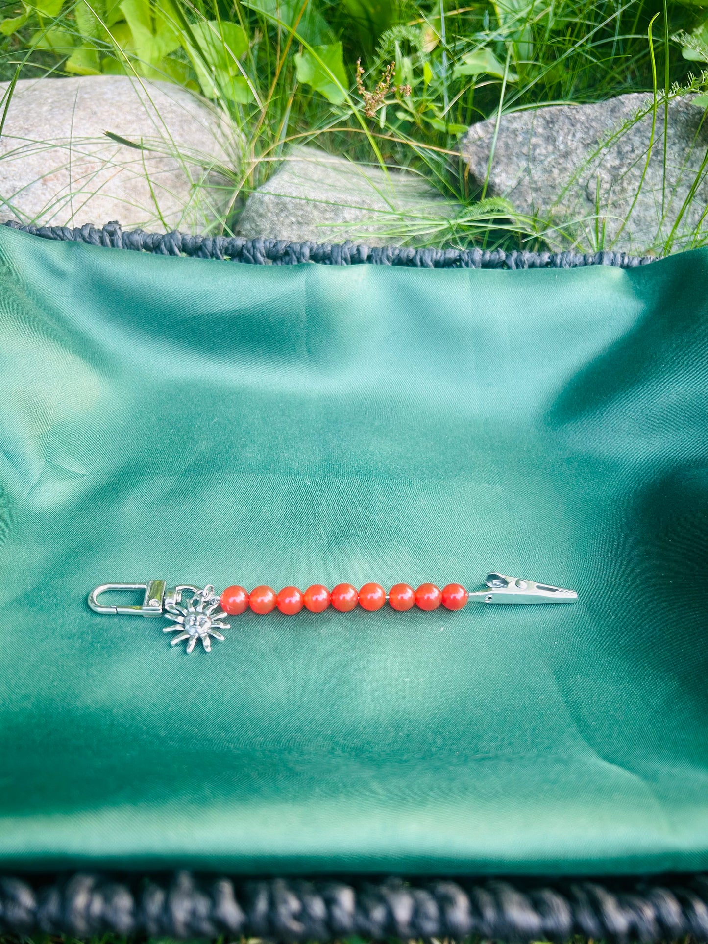 Handmade Gemstone Roach/Card Clip Key Chain!