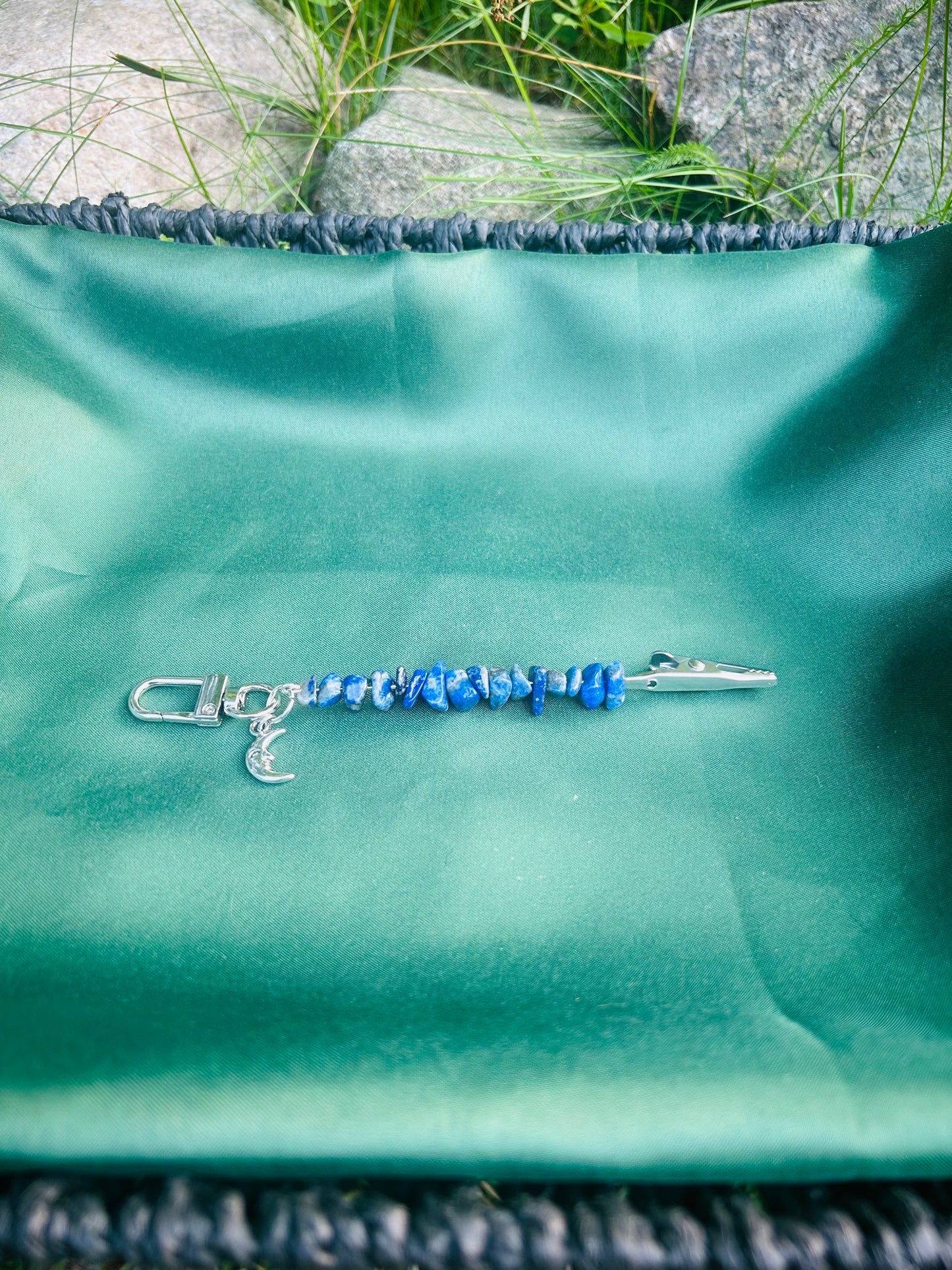 Handmade Gemstone Roach/Card Clip Key Chain!
