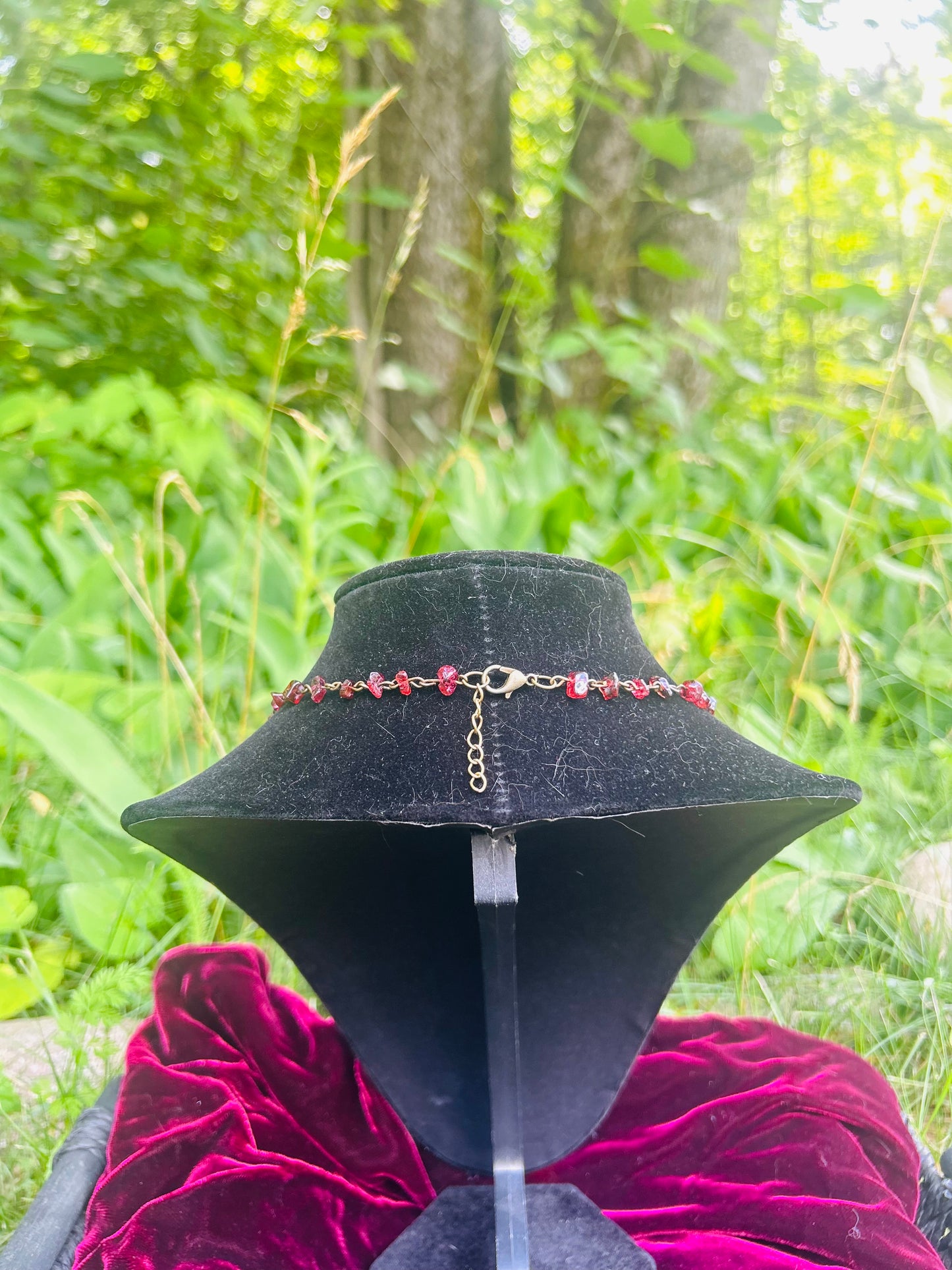 Bronze Garnet Moth Necklace!!