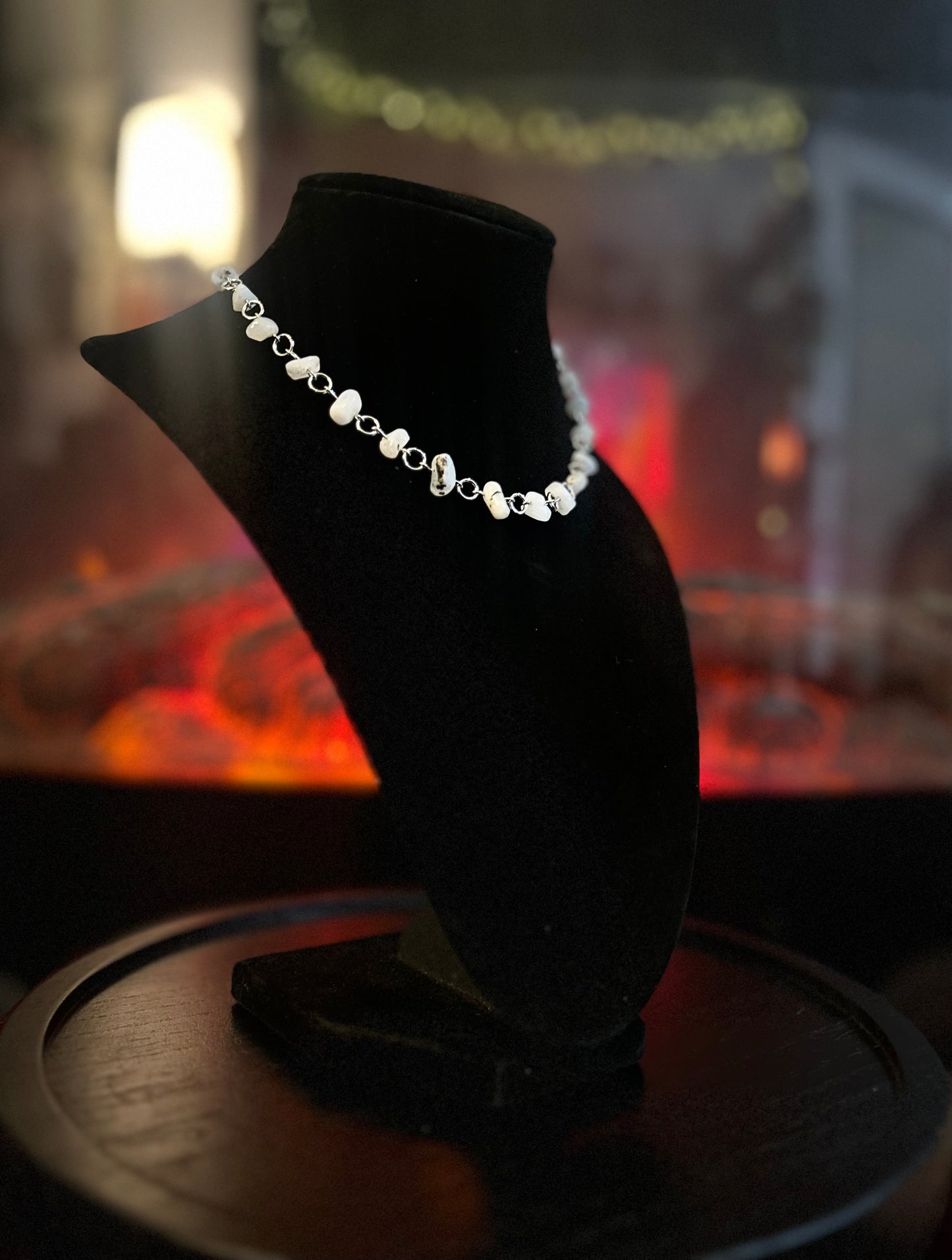 Silver Rainbow Moonstone Necklace!!!