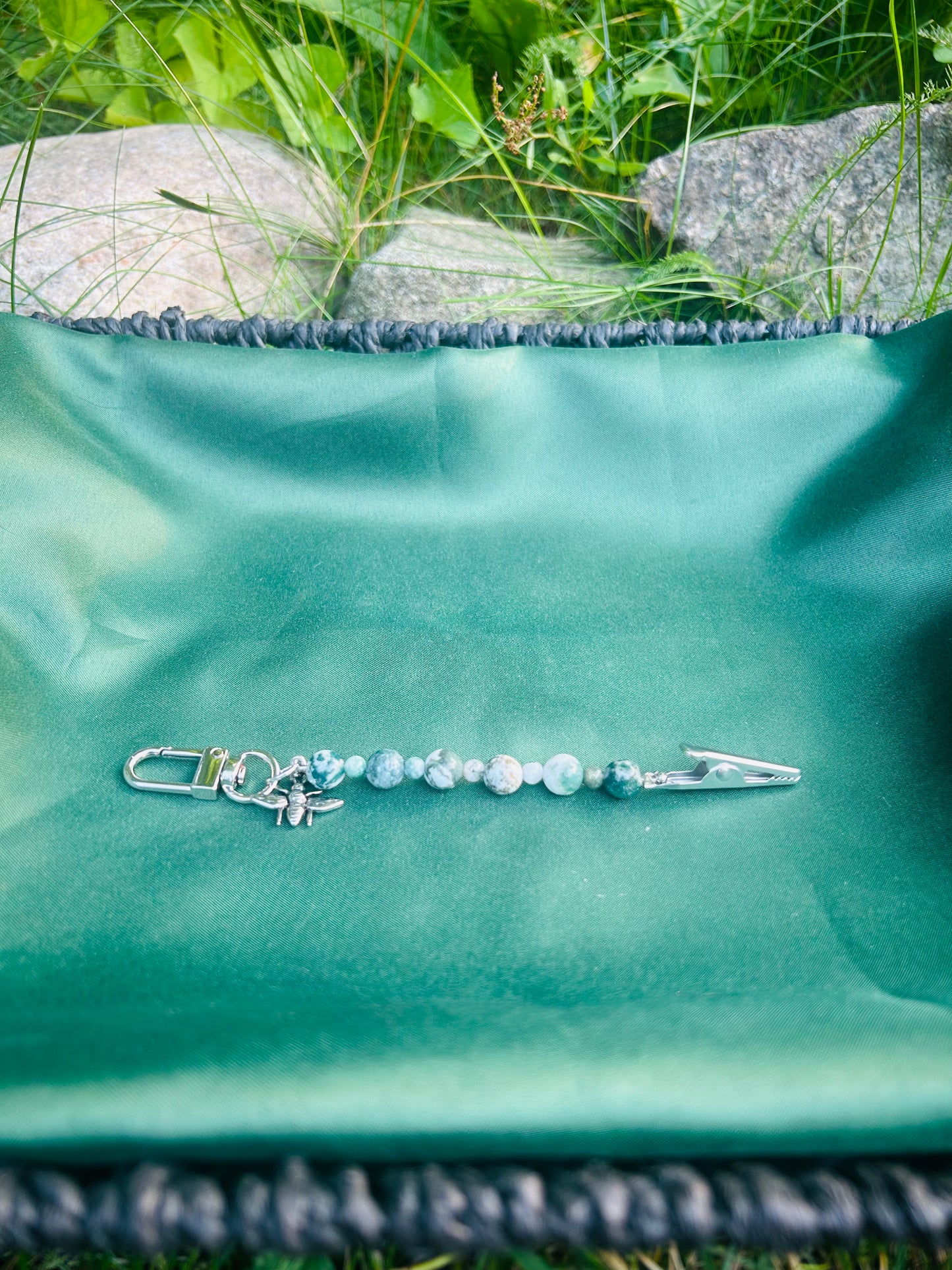Handmade Gemstone Roach/Card Clip Key Chain!