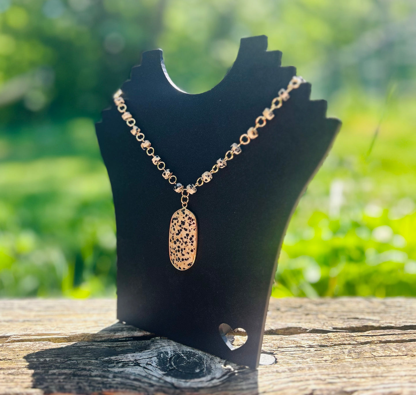 Golden Dalmatian Jasper Necklace!