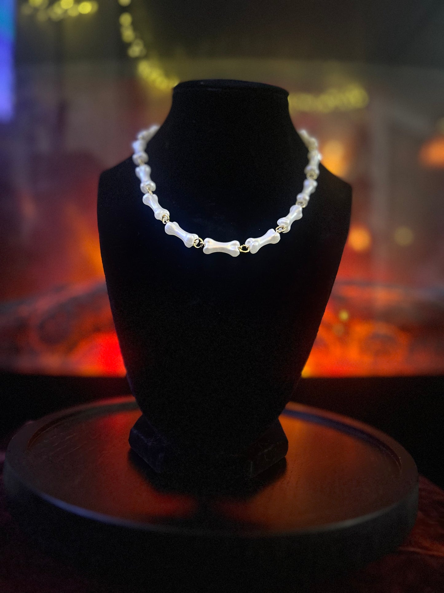 Golden Bone Pearl Necklace!