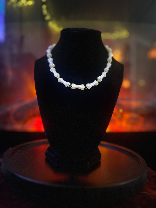 Golden Bone Pearl Necklace!