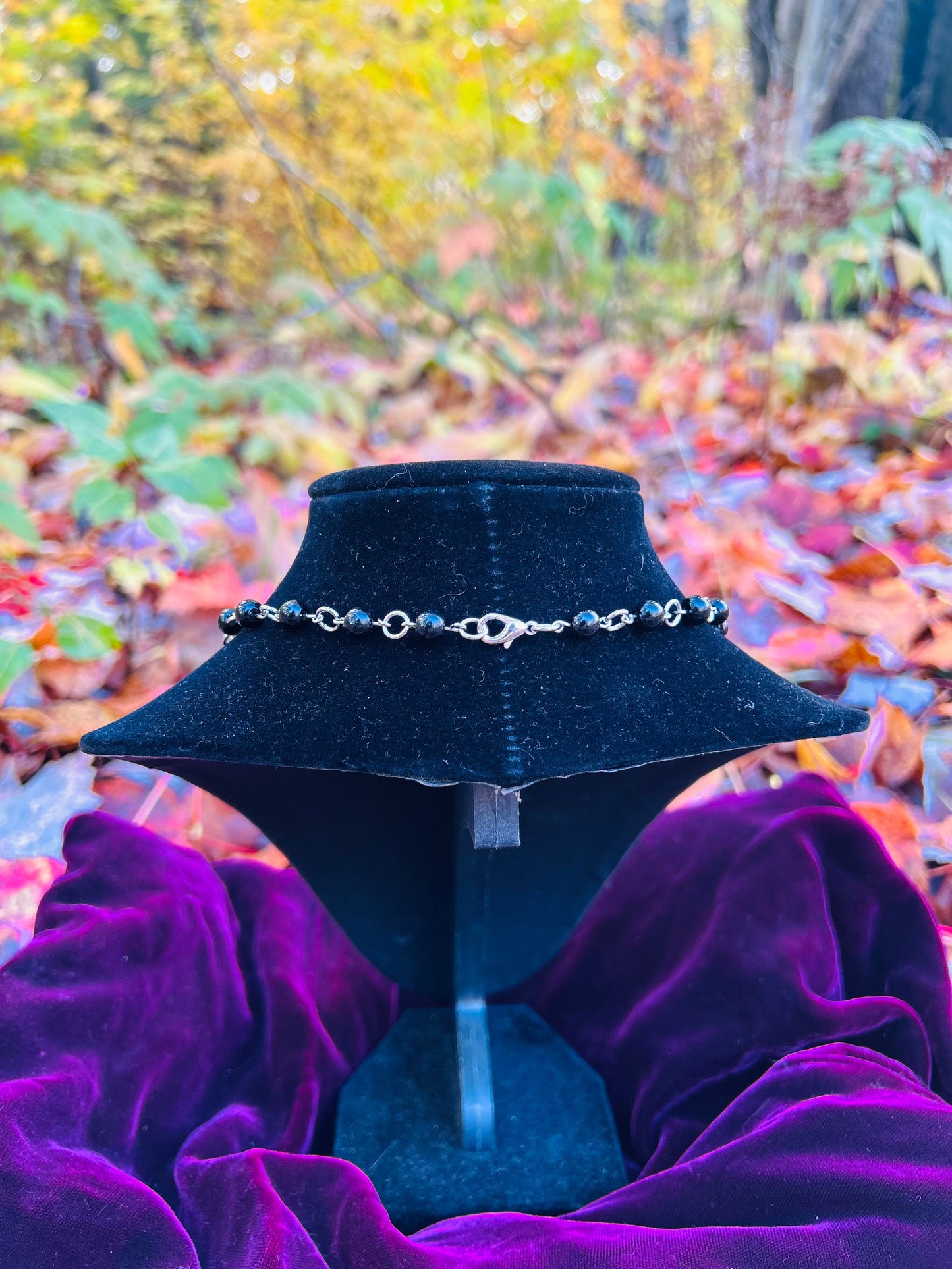 Handmade Silver Black Obsidian Bat Necklace!!