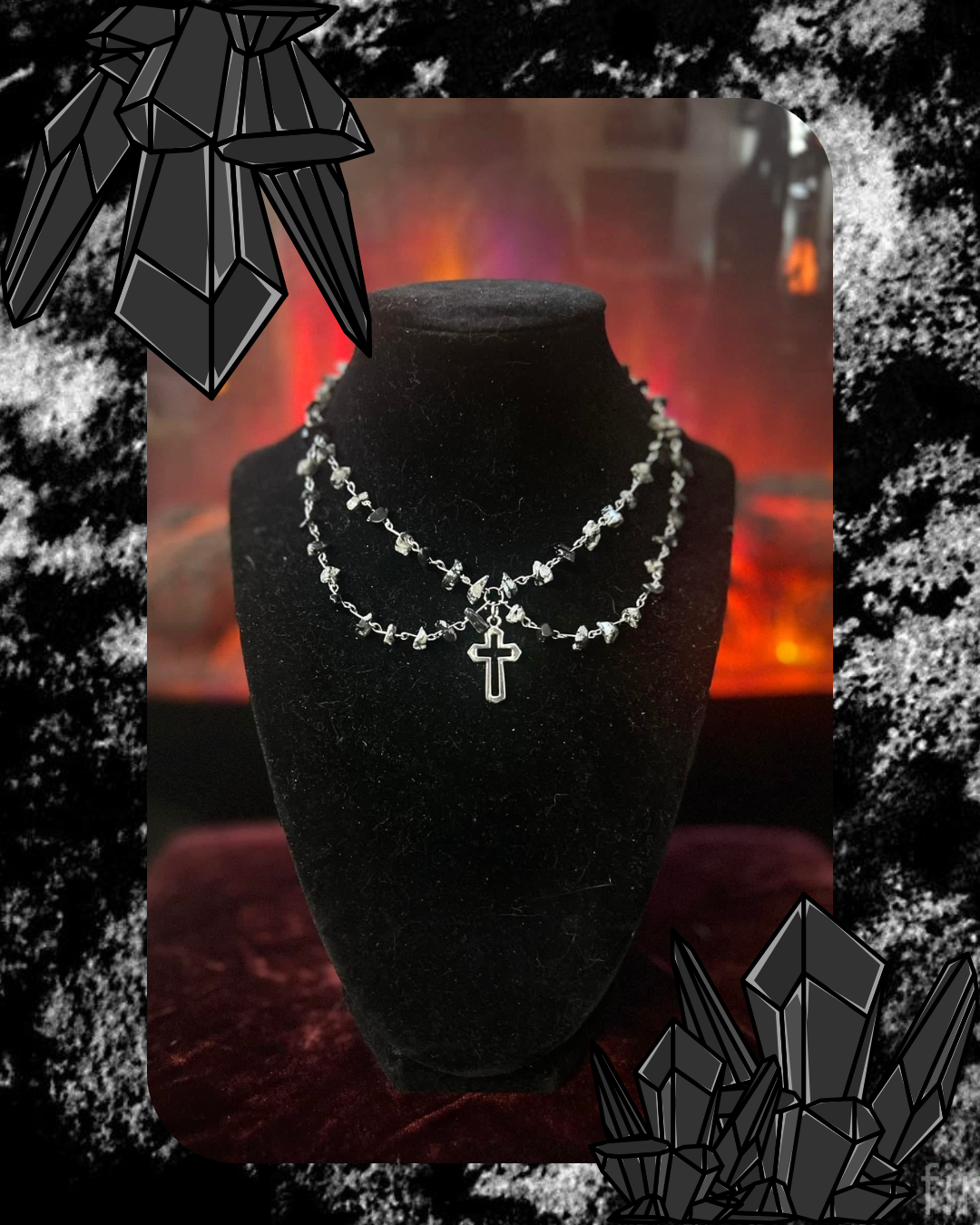 Handmade Silver Snowflake Obsidian Necklace!!!
