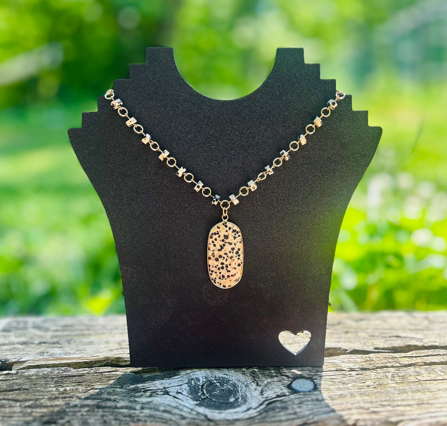 Golden Dalmatian Jasper Necklace!