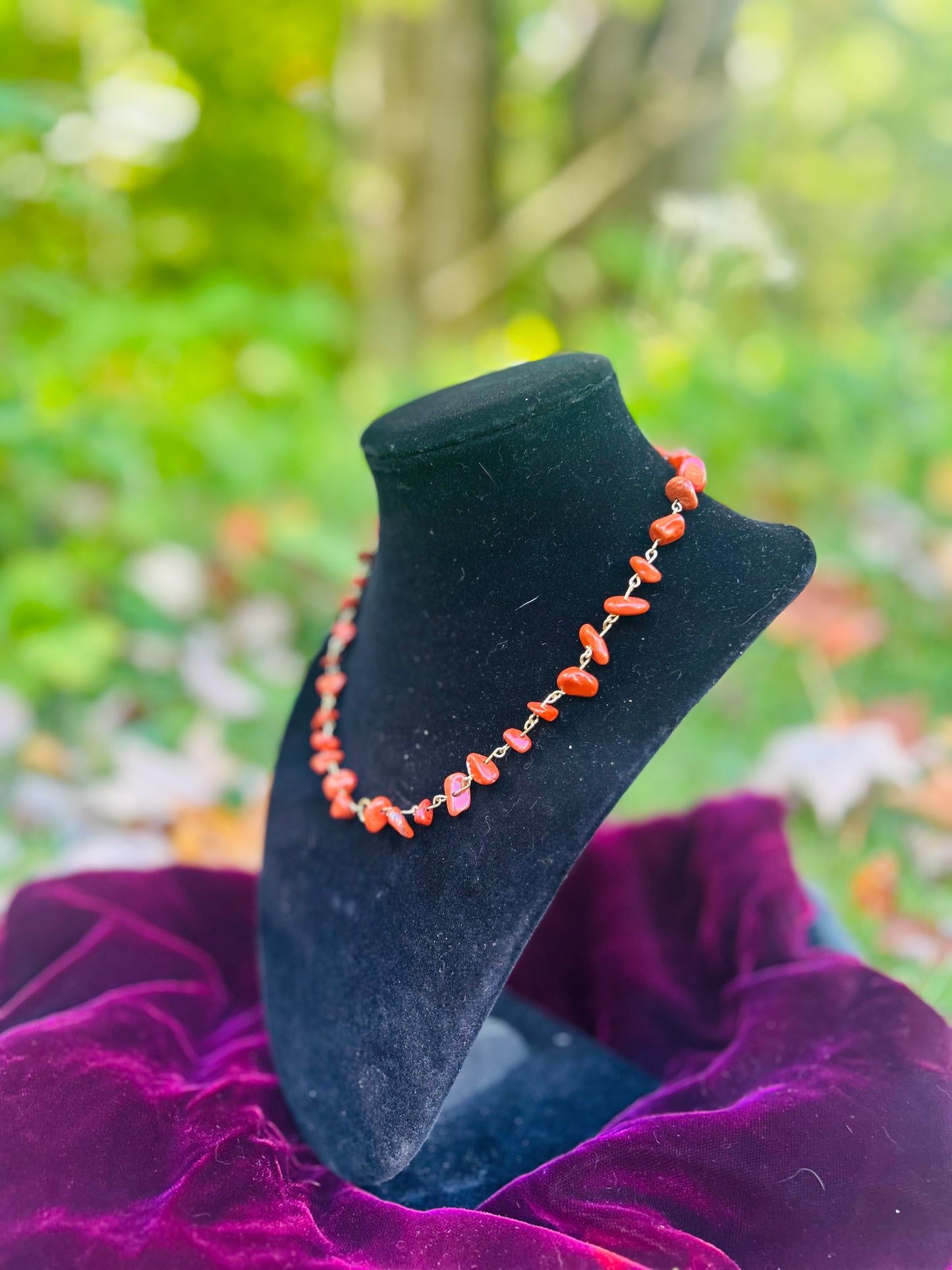 Handmade Golden Red Jasper Necklace!!!