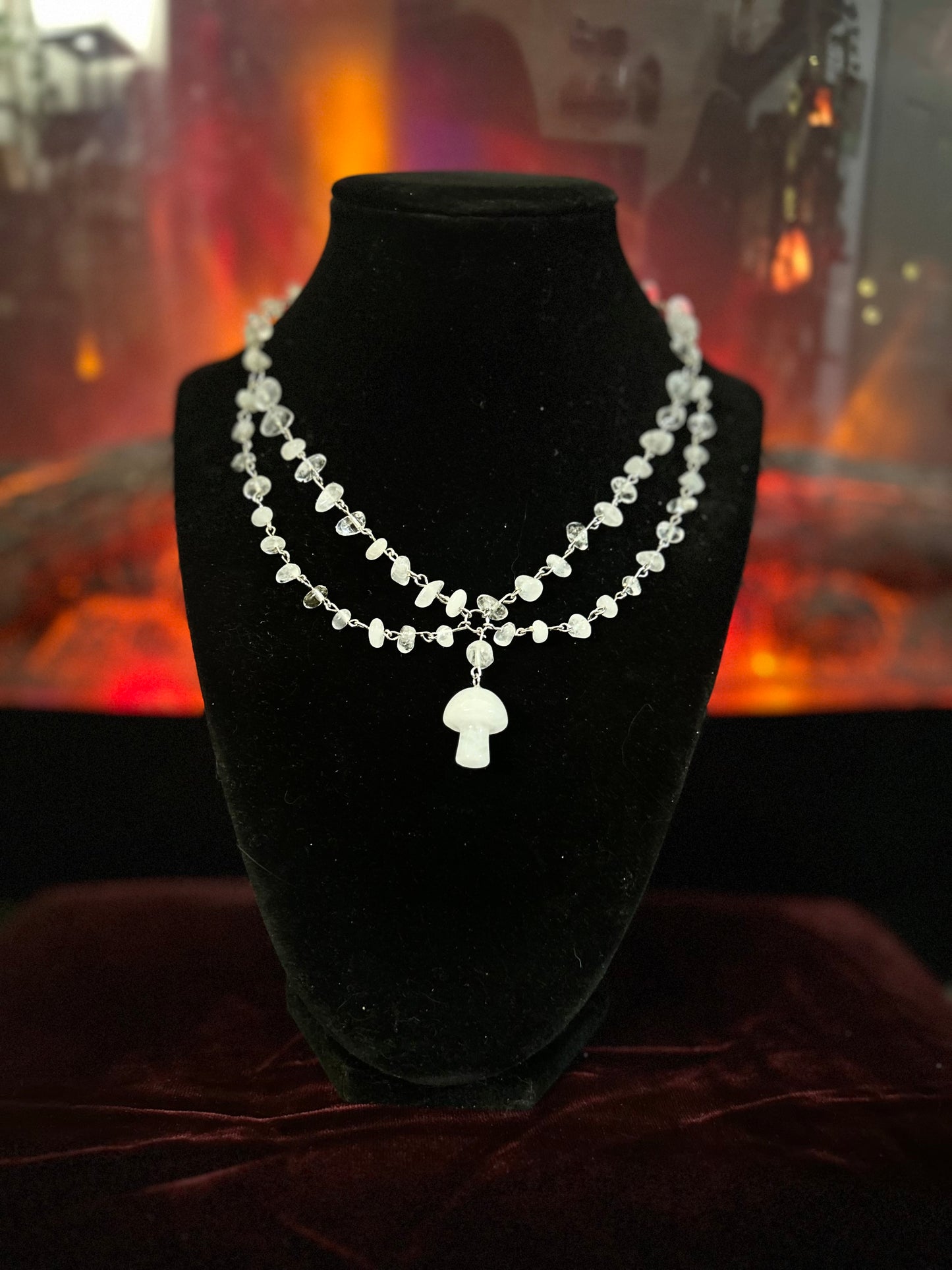 Handmade Quartz Mushroom Necklace!!!