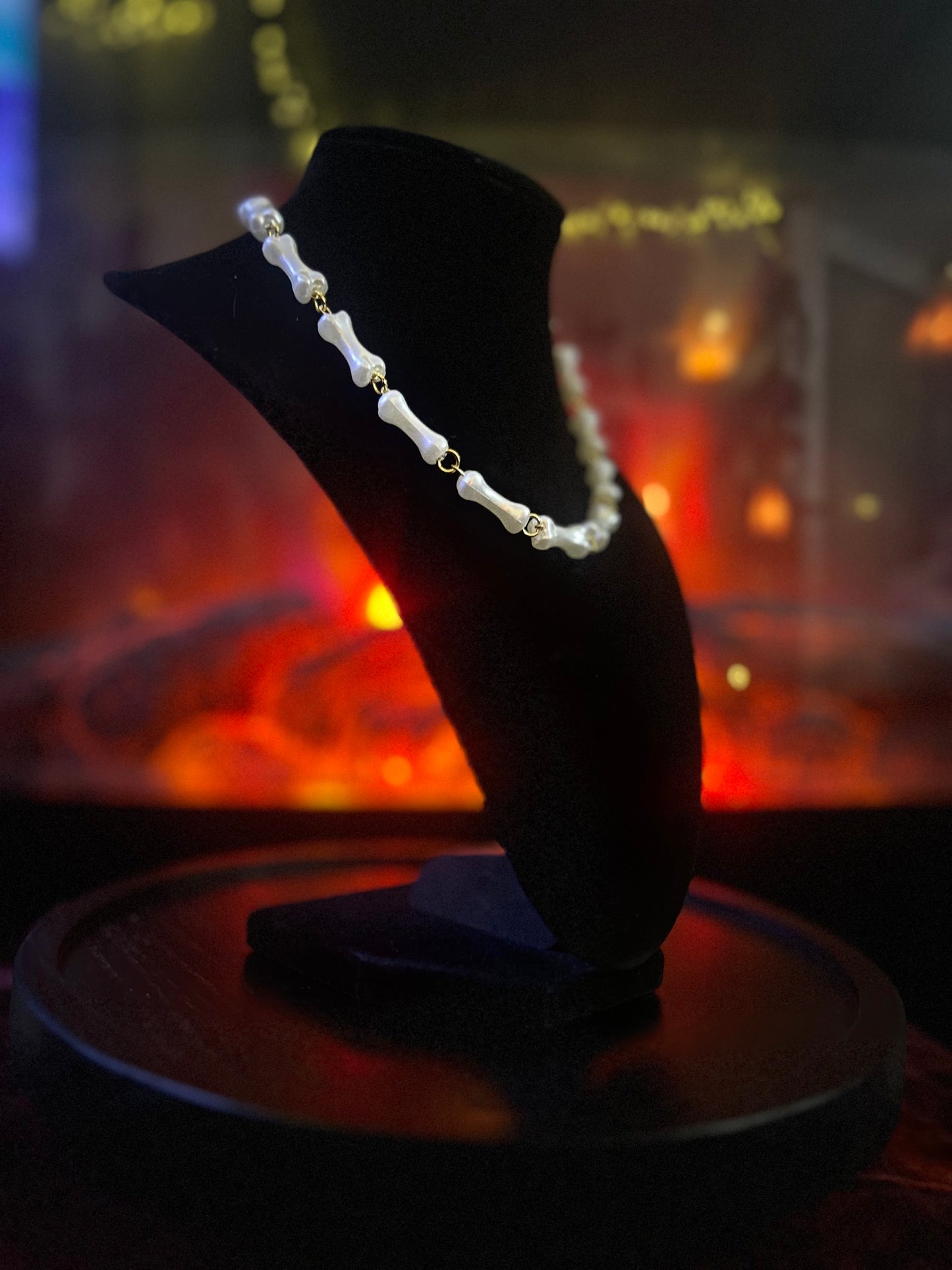 Golden Bone Pearl Necklace!