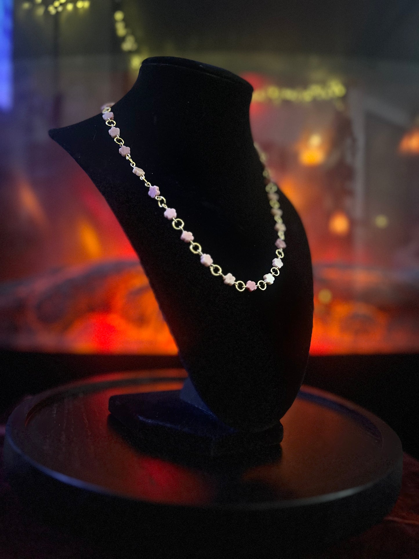 Golden Rhodonite Flower Necklace!!!