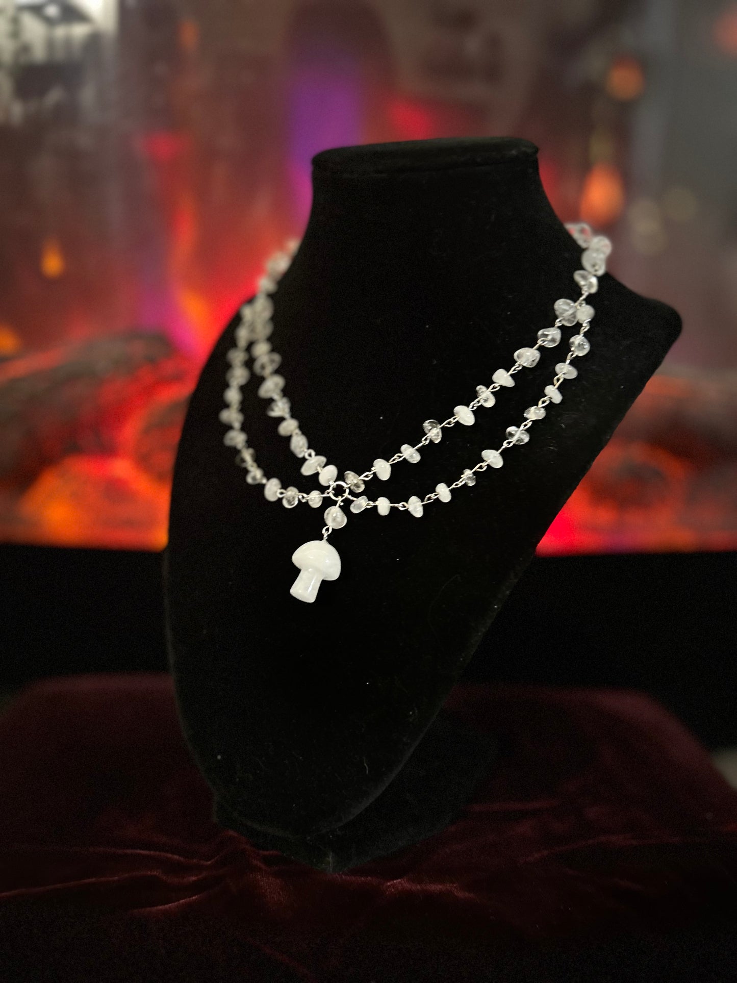 Handmade Quartz Mushroom Necklace!!!