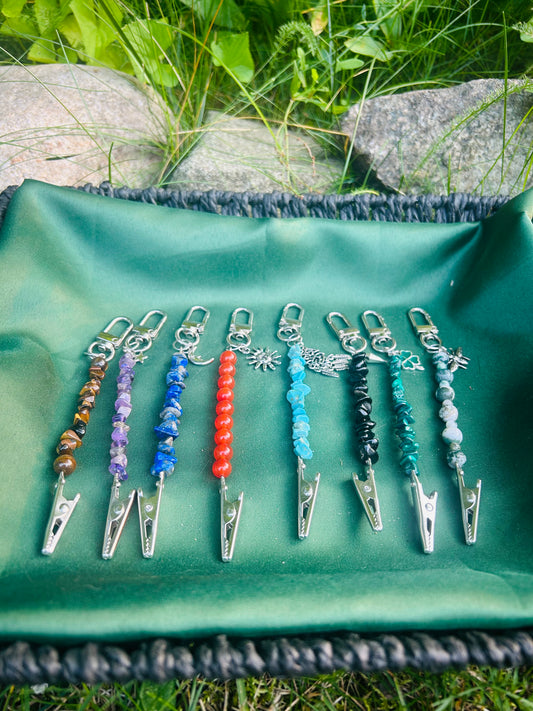 Handmade Gemstone Roach/Card Clip Key Chain!