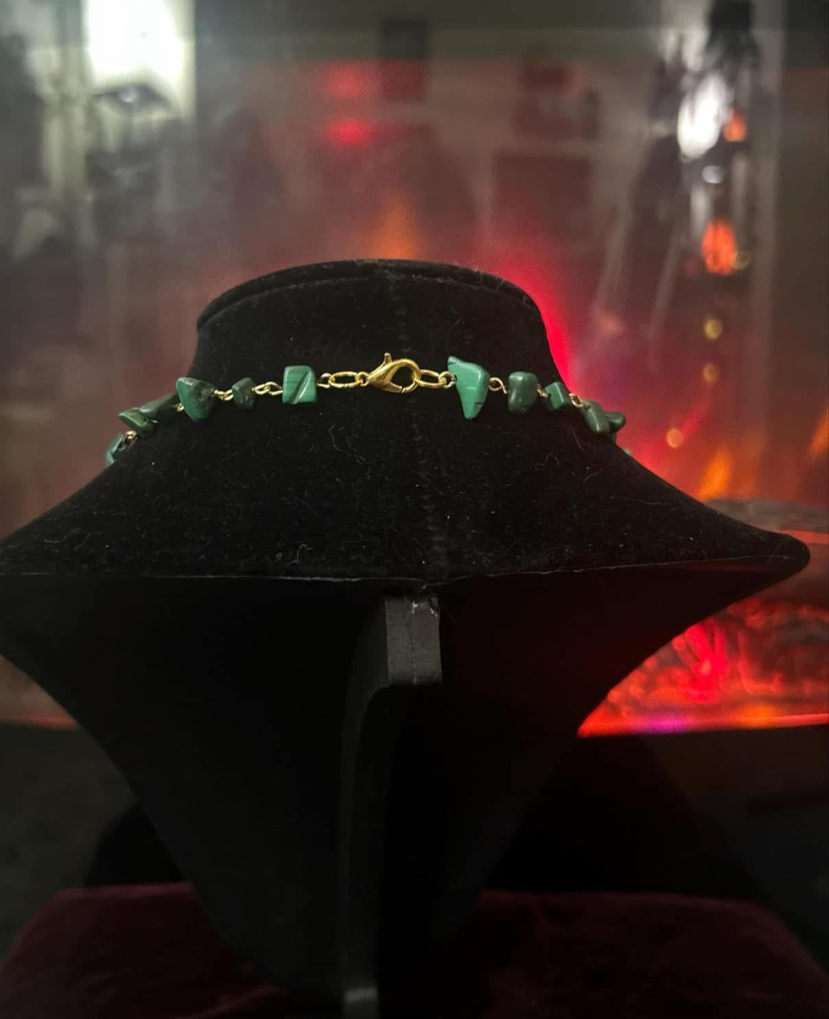 Handmade Gold Malachite Necklace!!!