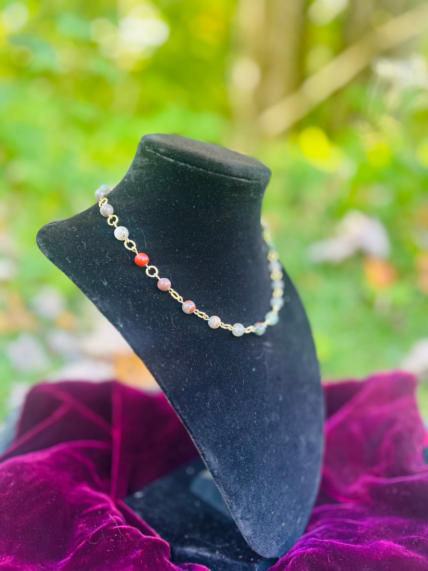 Handmade Golden Indian Agate Necklace!