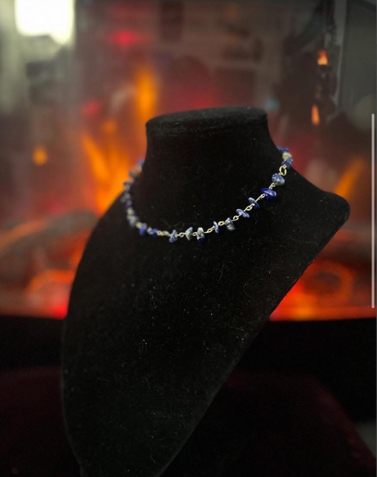 Handmade Lapis Lazuli Silver Necklace!