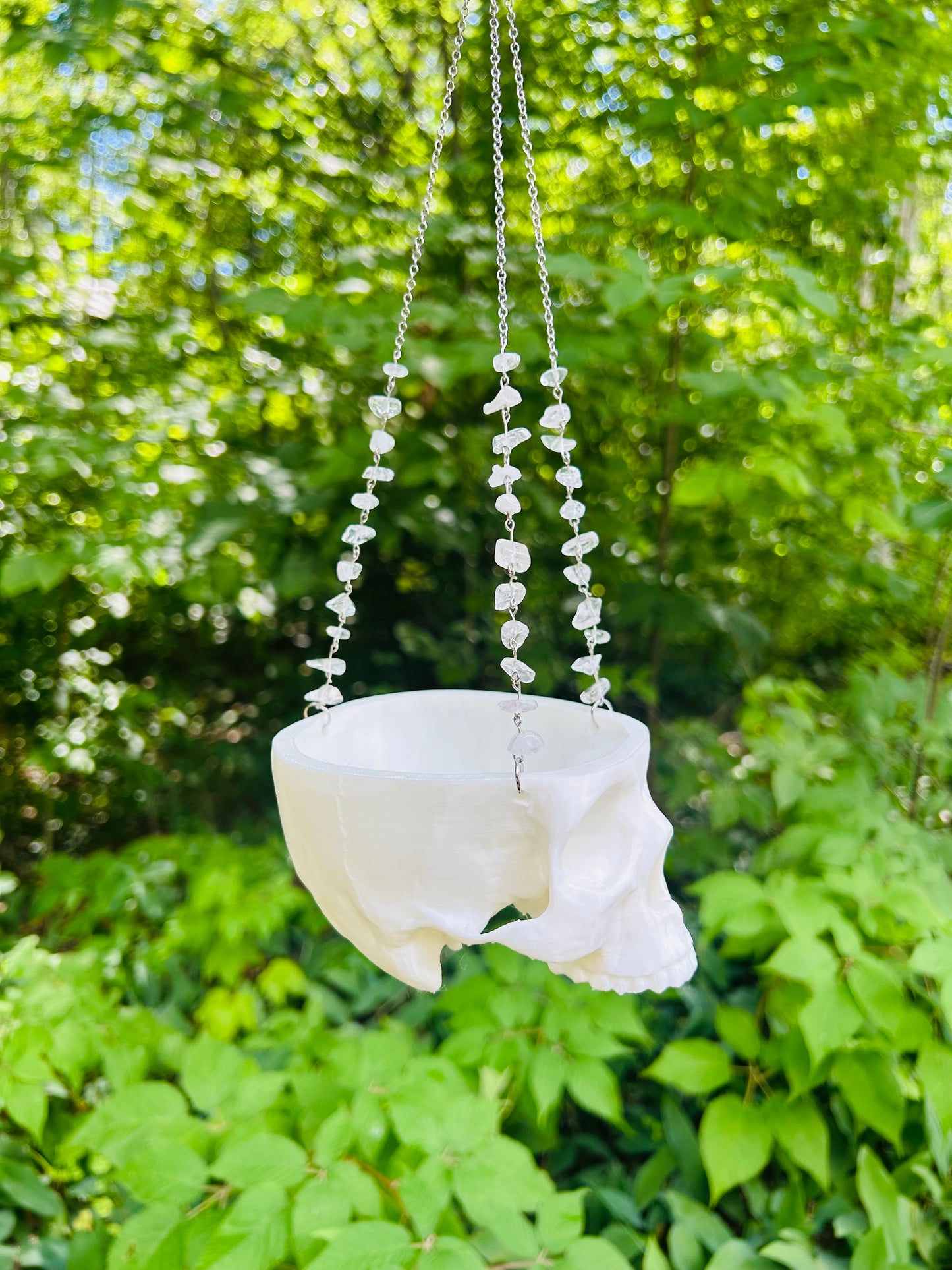 3d Printed Gemstone Hanging Skull Planters (small)