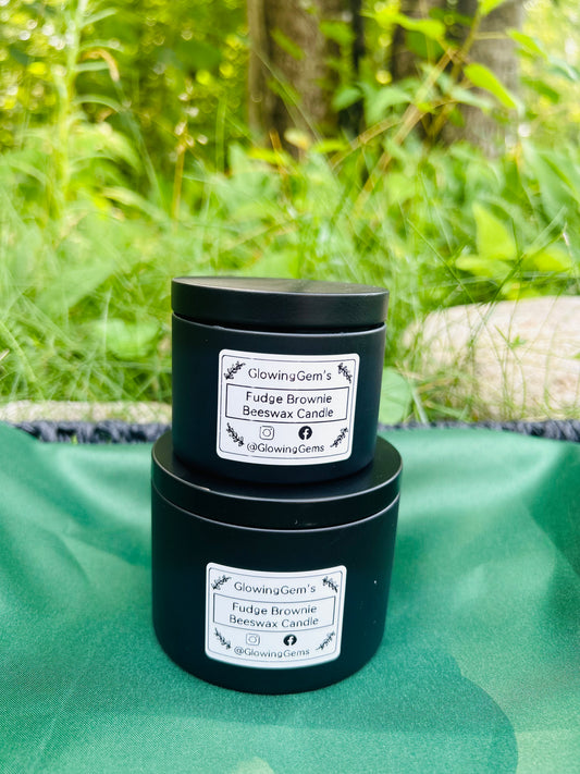 Hand-Poured Fudge Brownie Beeswax Candle (8oz - 4oz)