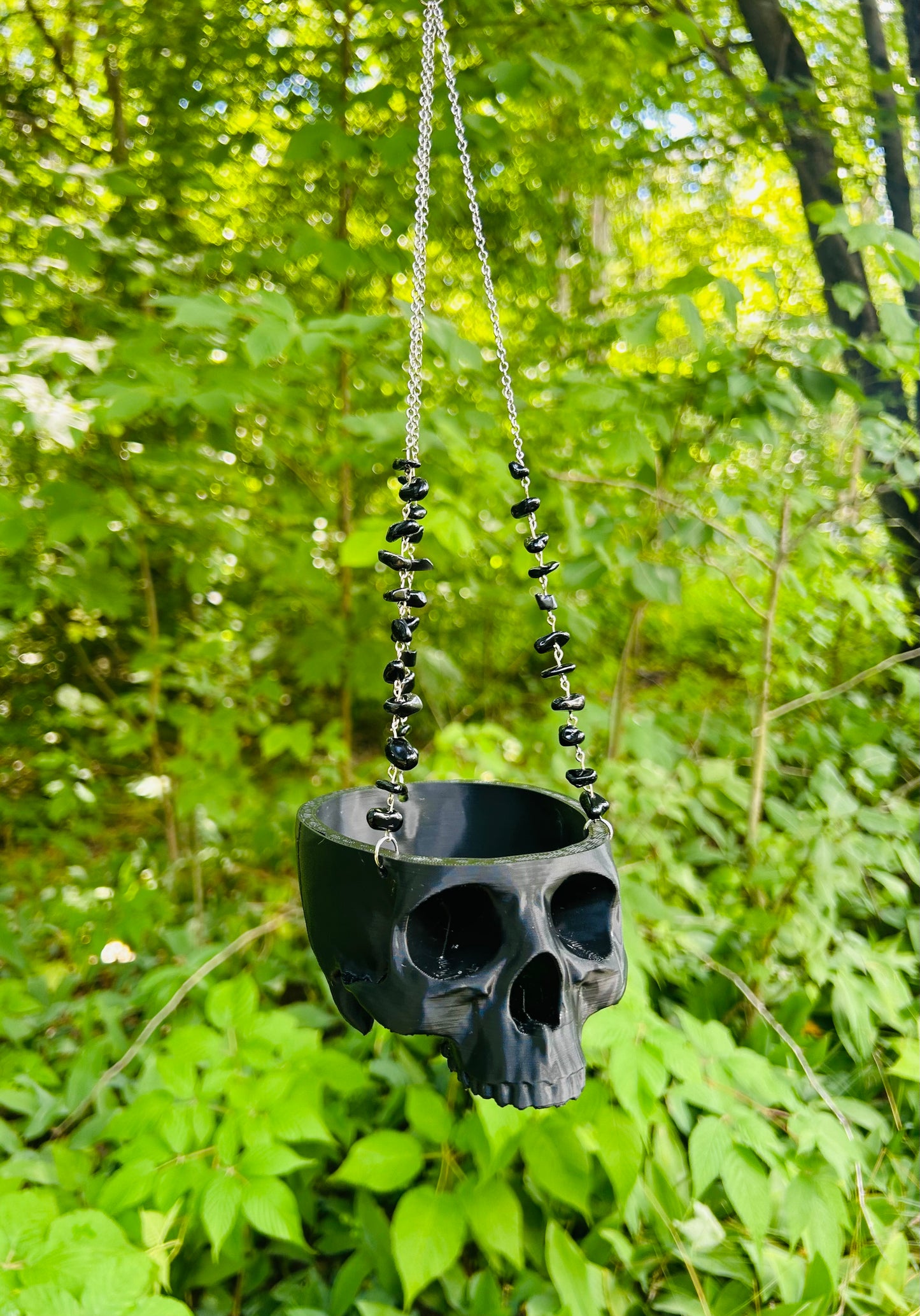 3d Printed Gemstone Hanging Skull Planters (small)