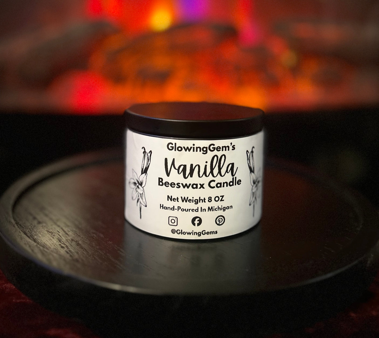 8oz Vanilla Beeswax Gemstone Candle!
