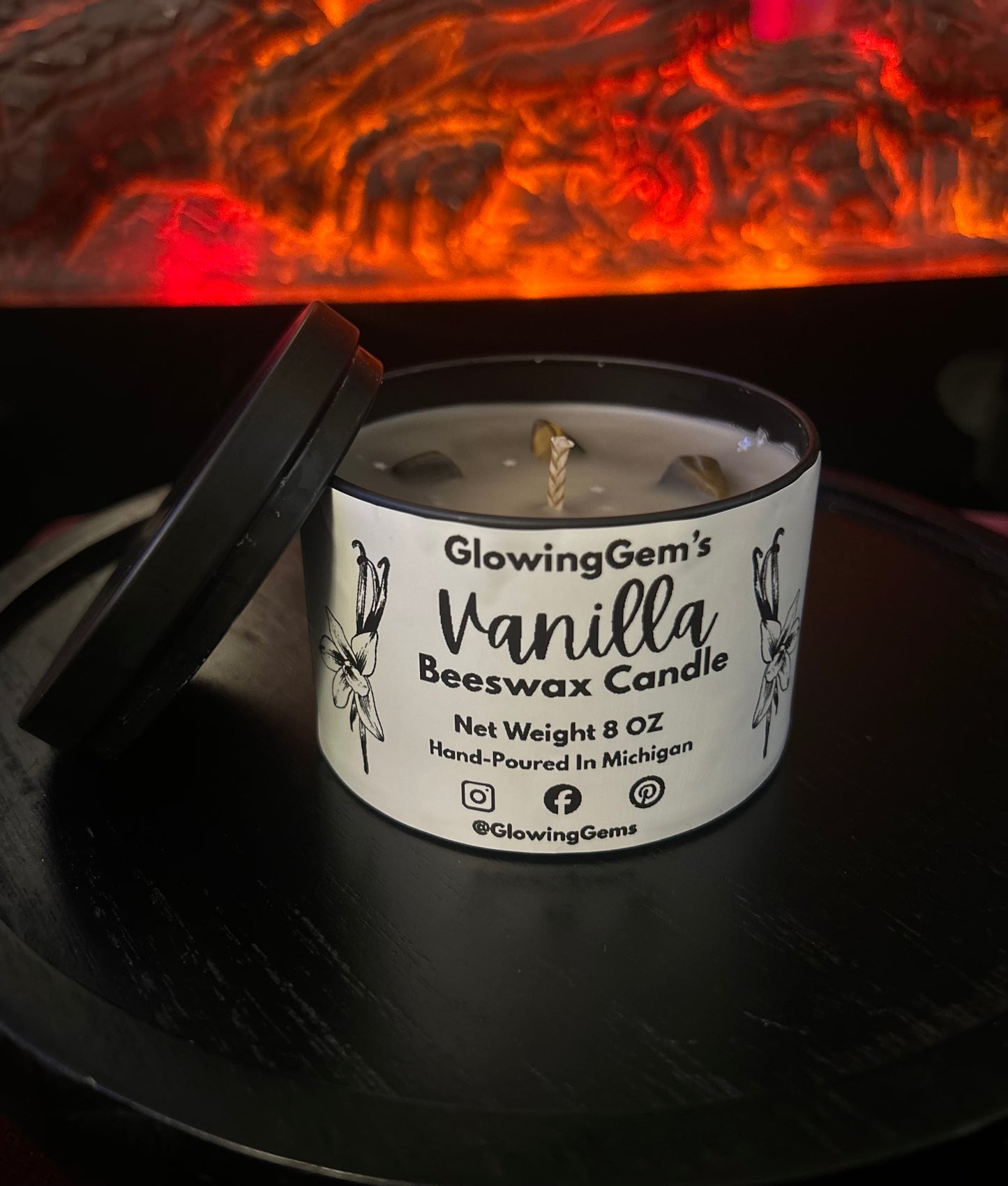 8oz Vanilla Beeswax Gemstone Candle!