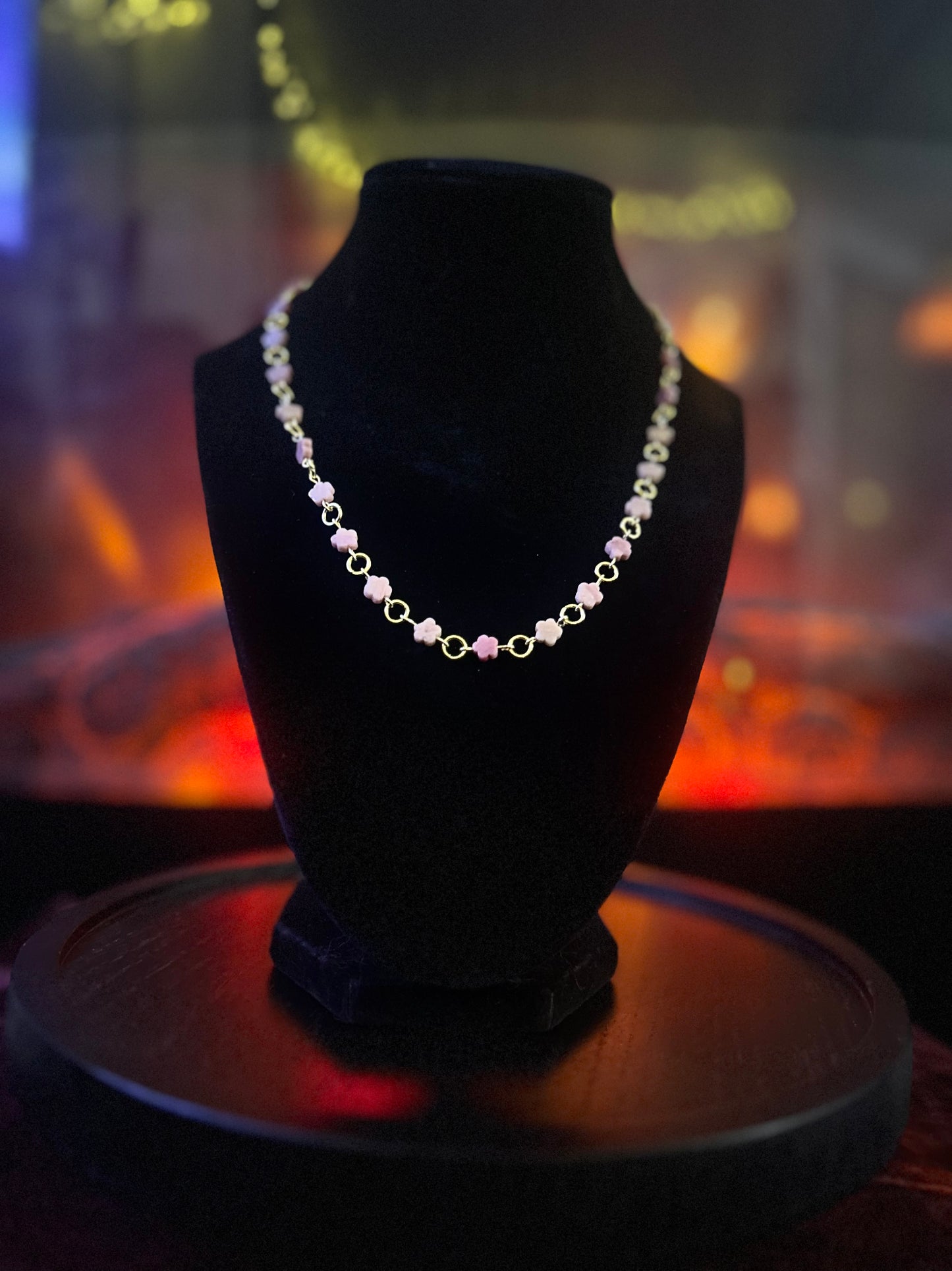 Golden Rhodonite Flower Necklace!!!