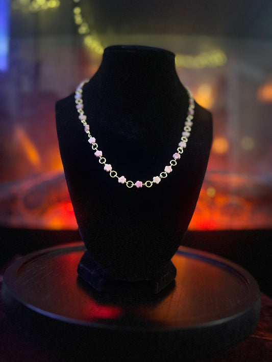 Golden Rhodonite Flower Necklace!!!