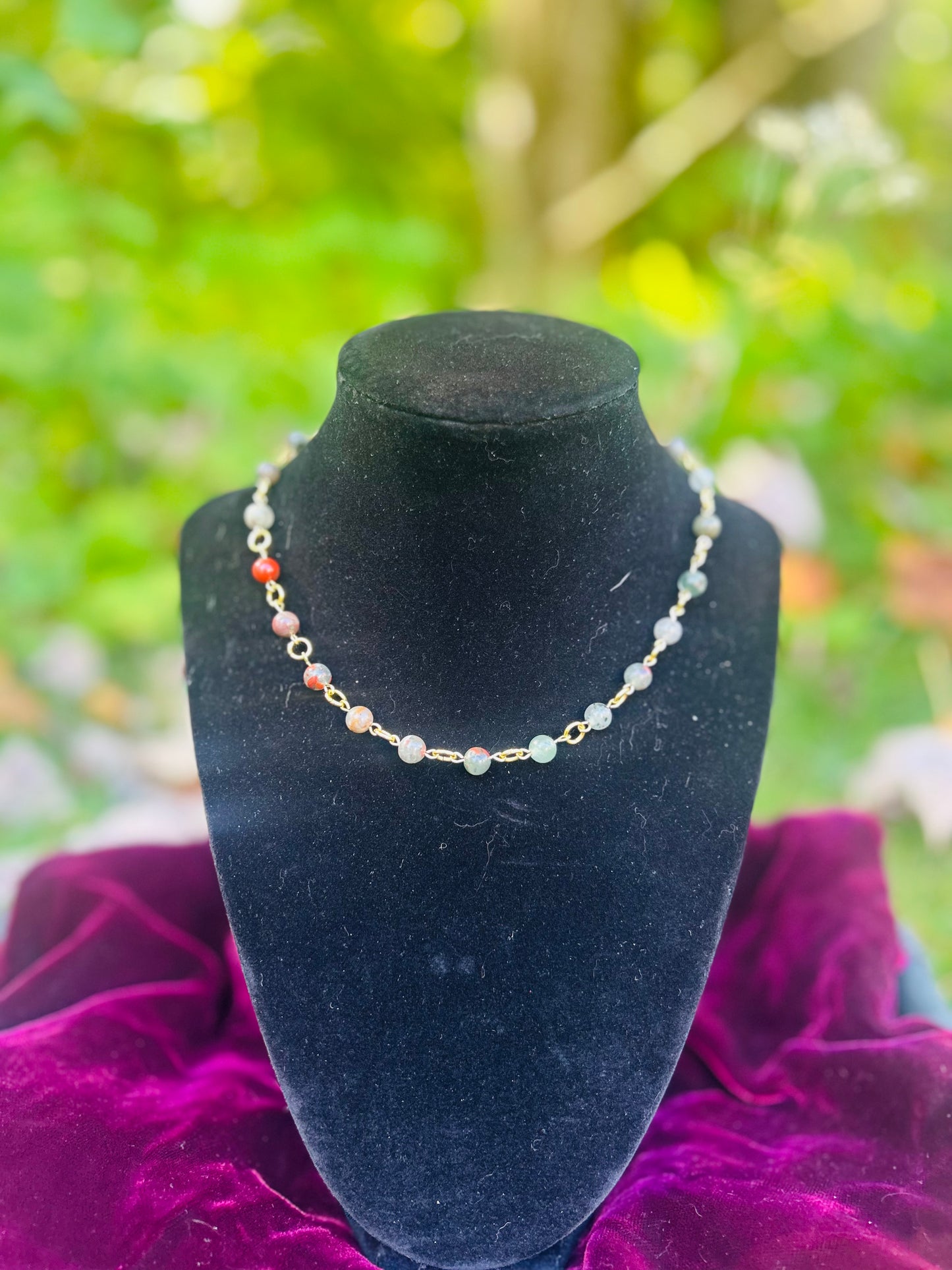 Handmade Golden Indian Agate Necklace!