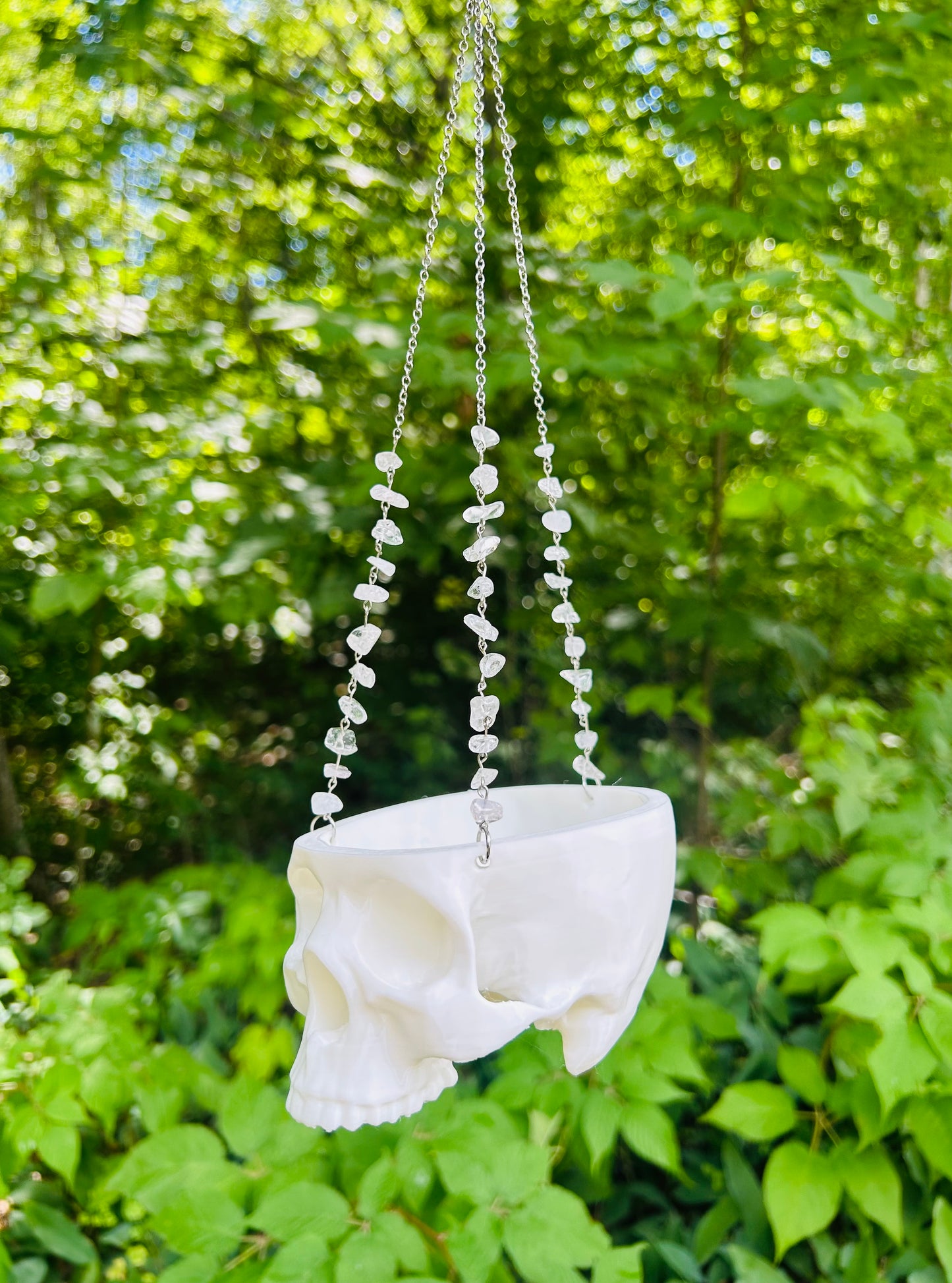3d Printed Gemstone Hanging Skull Planters (small)