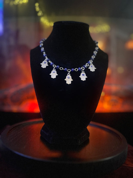 Silver Lapis Lazuli Evil Eye Necklace!!!