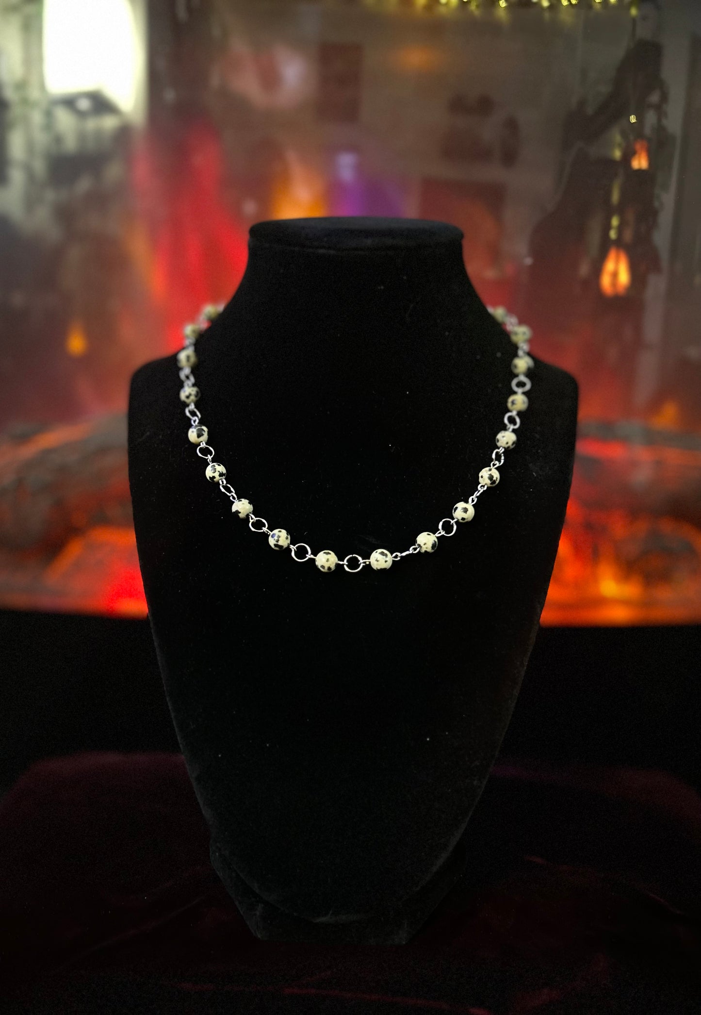 Handmade Silver Dalmatian Jasper Necklace!!!