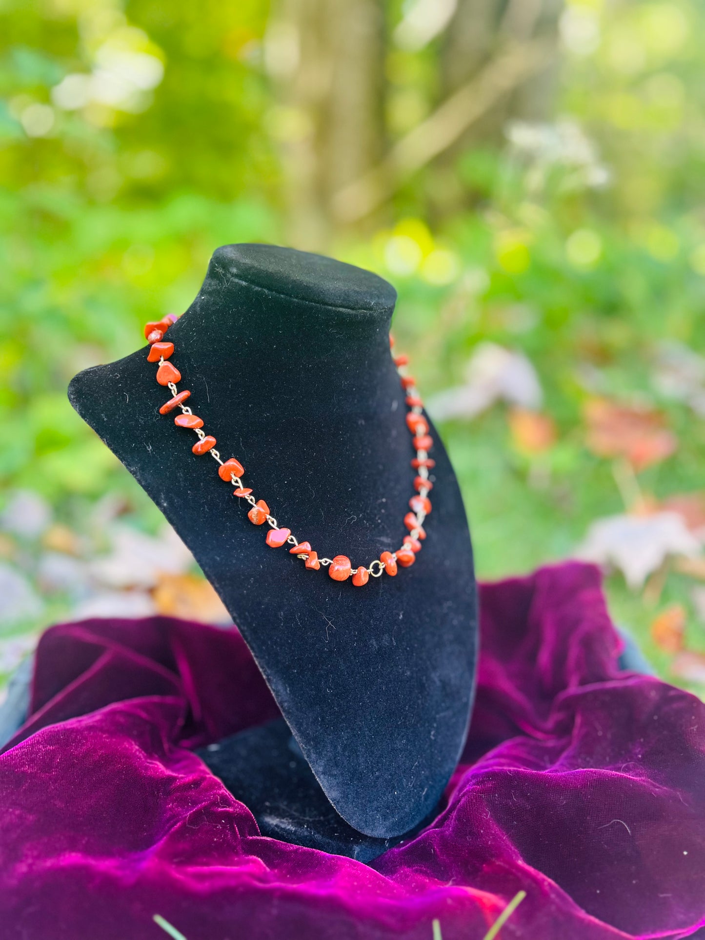 Handmade Golden Red Jasper Necklace!!!