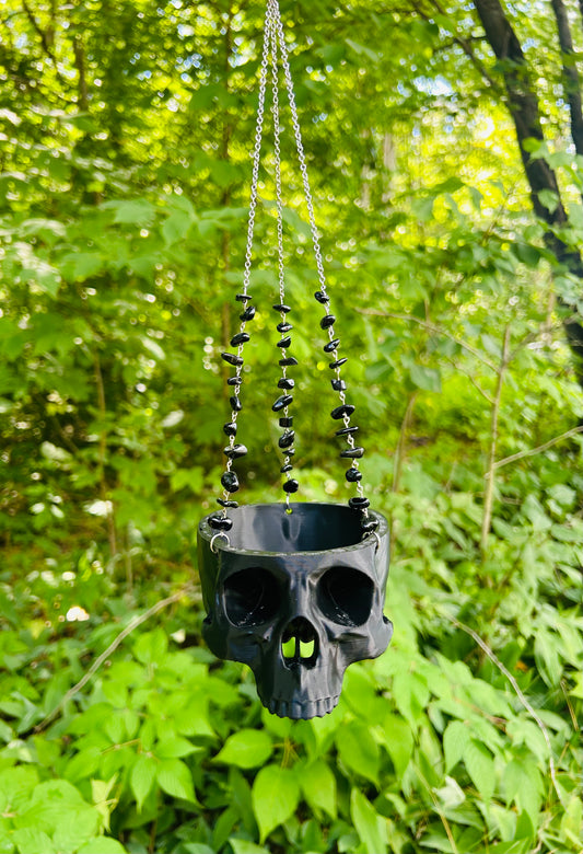 3d Printed Gemstone Hanging Skull Planters (small)