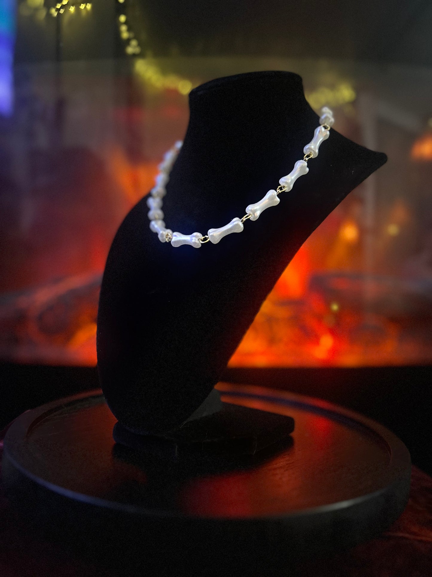 Golden Bone Pearl Necklace!