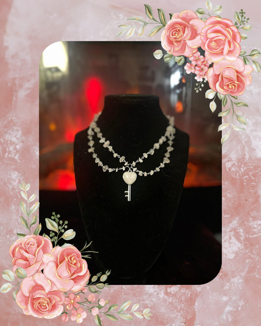 Handmade Silver Rose Quartz Heart Necklace!!!