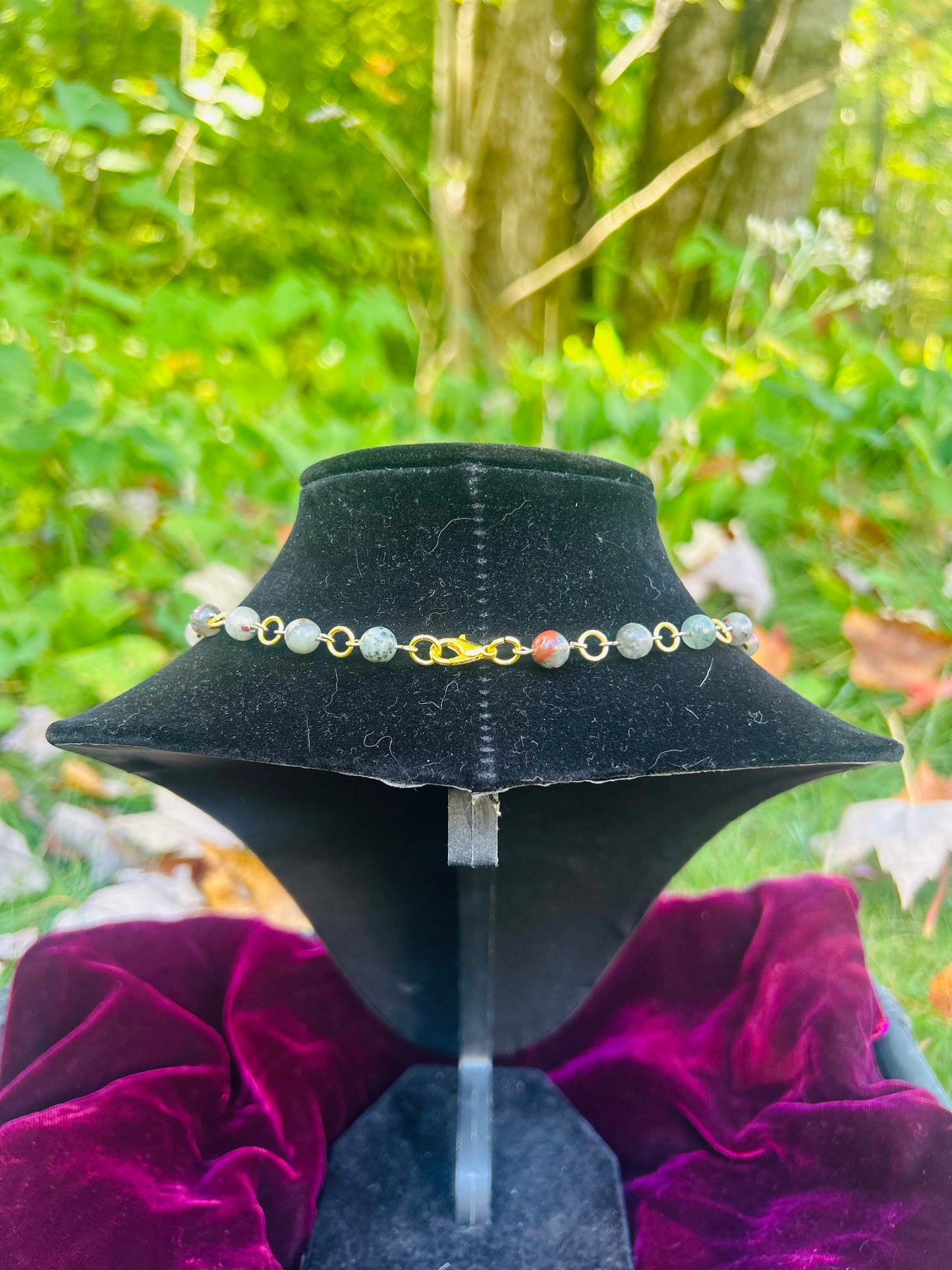 Handmade Golden Indian Agate Necklace!