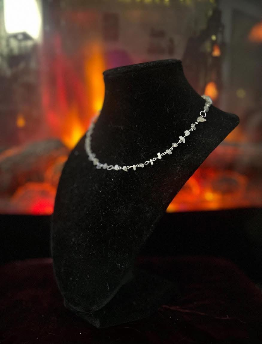 Handmade Silver Black Moonstone Necklace!!!