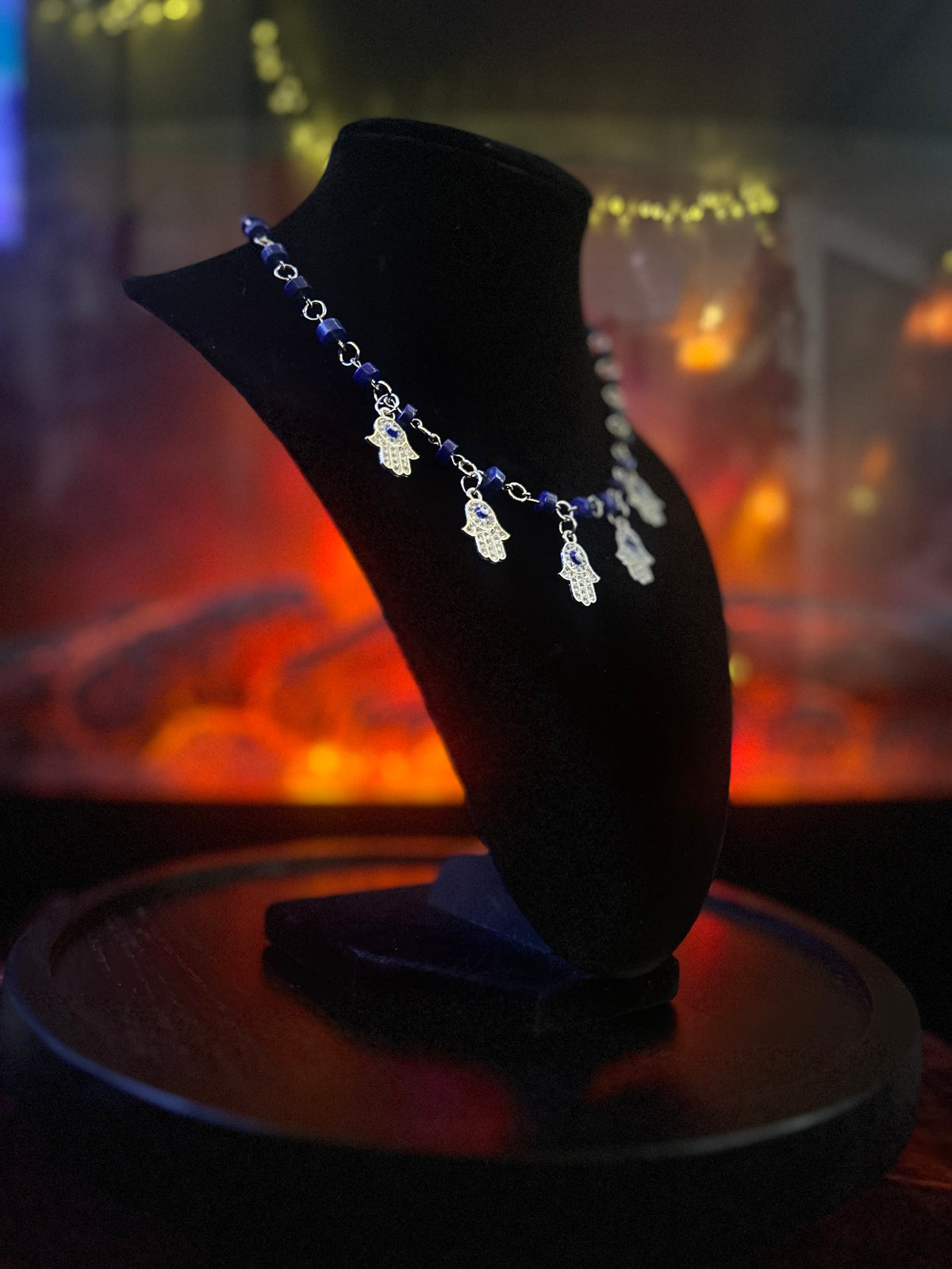 Silver Lapis Lazuli Evil Eye Necklace!!!