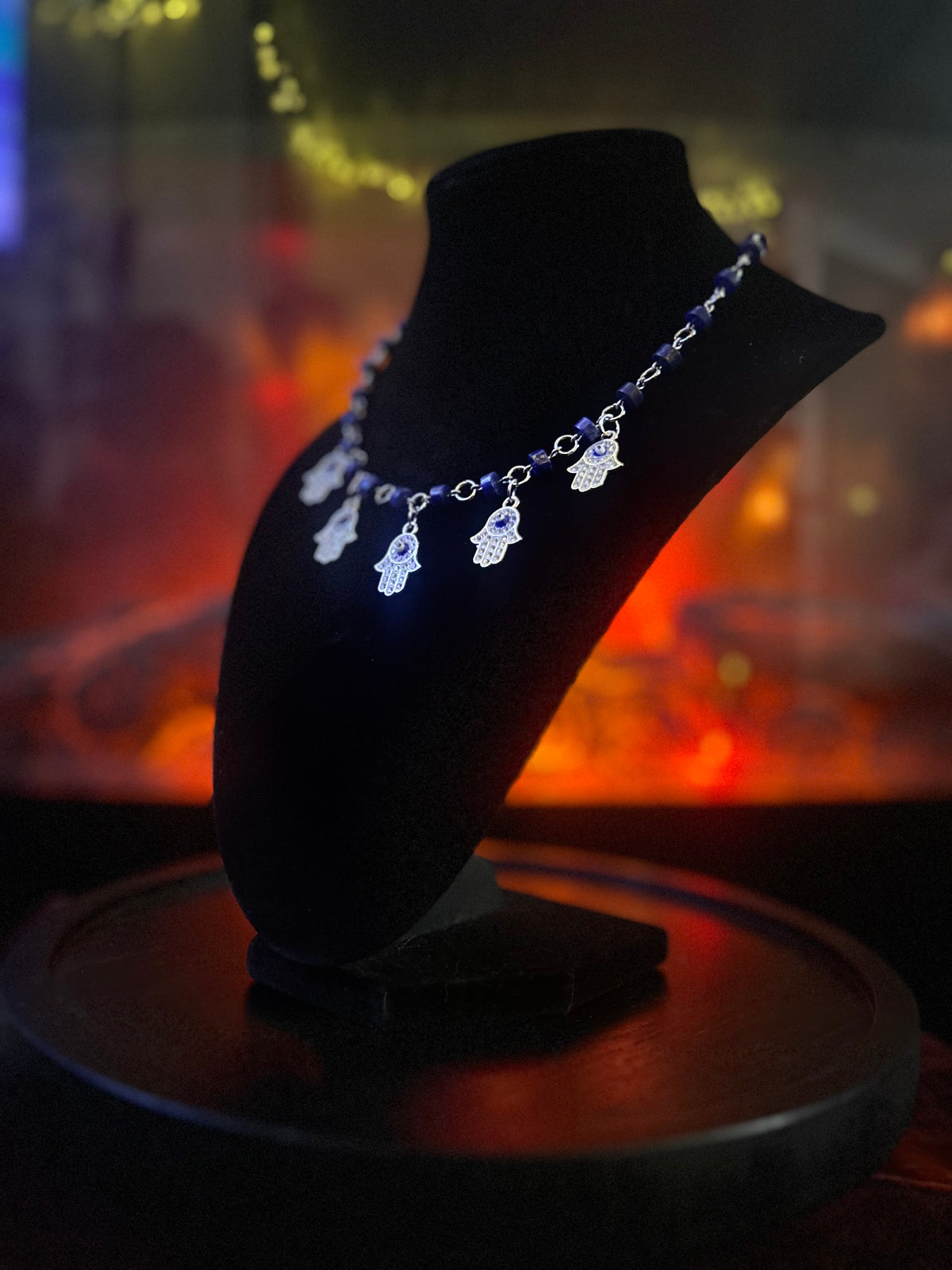 Silver Lapis Lazuli Evil Eye Necklace!!!