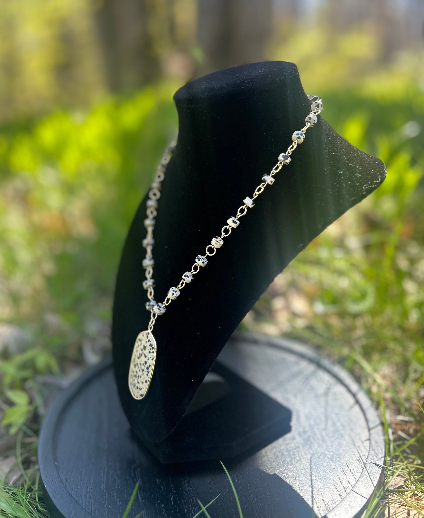 Golden Dalmatian Jasper Necklace!
